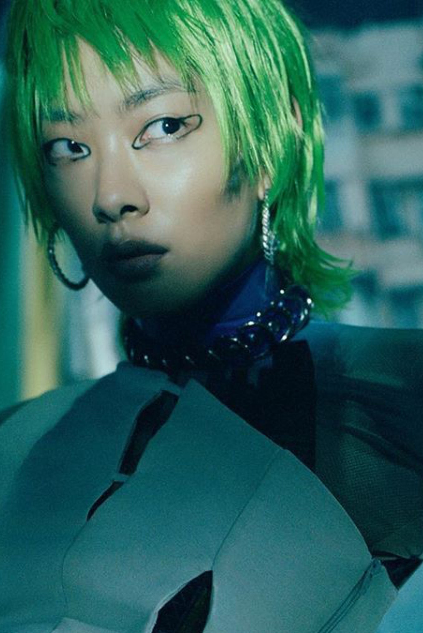 Rina Sawayama wears Jivomir Domoustchiev custom clear blue look for Brighton Pride