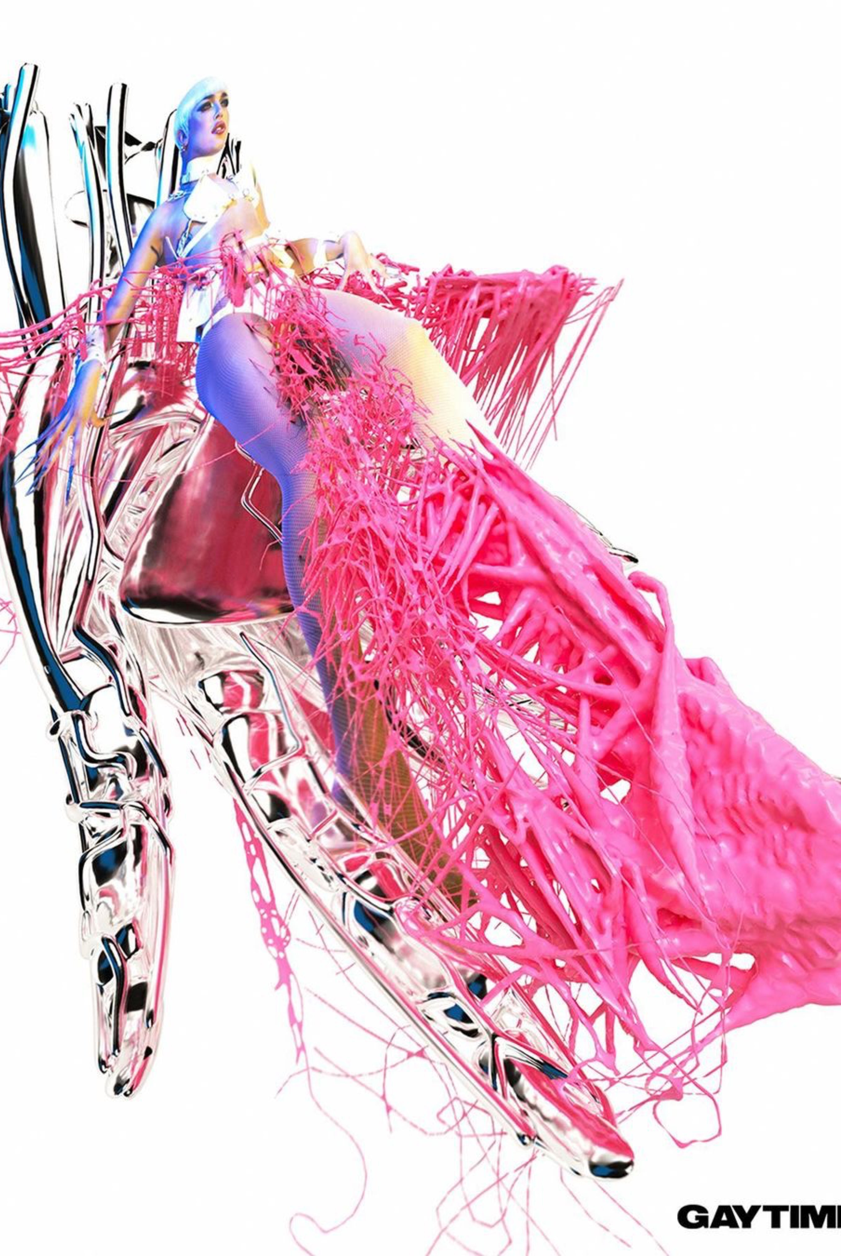 Awhora wearing Jivomir Domoustchiev Superhero Set Gay Times Magazine