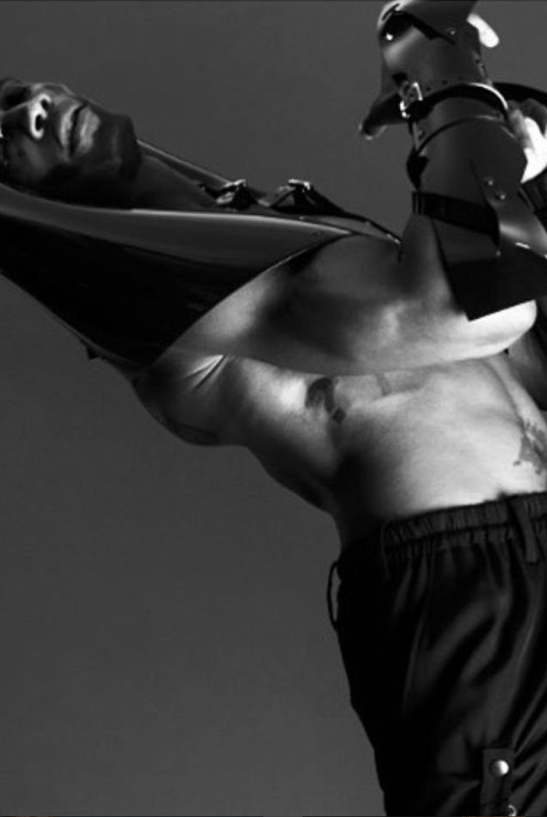 Eric Underwood wearing Custom made Jivomir Domoustchiev Shoulder piece