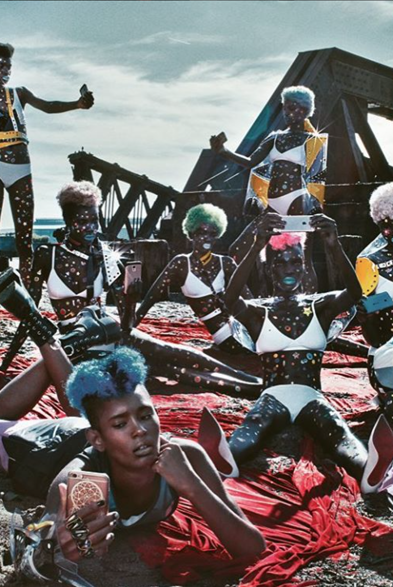 supermodels wearing ATÉLIER JIVOMIR Resort collection for Vogue Italia photographed by Steven Klein