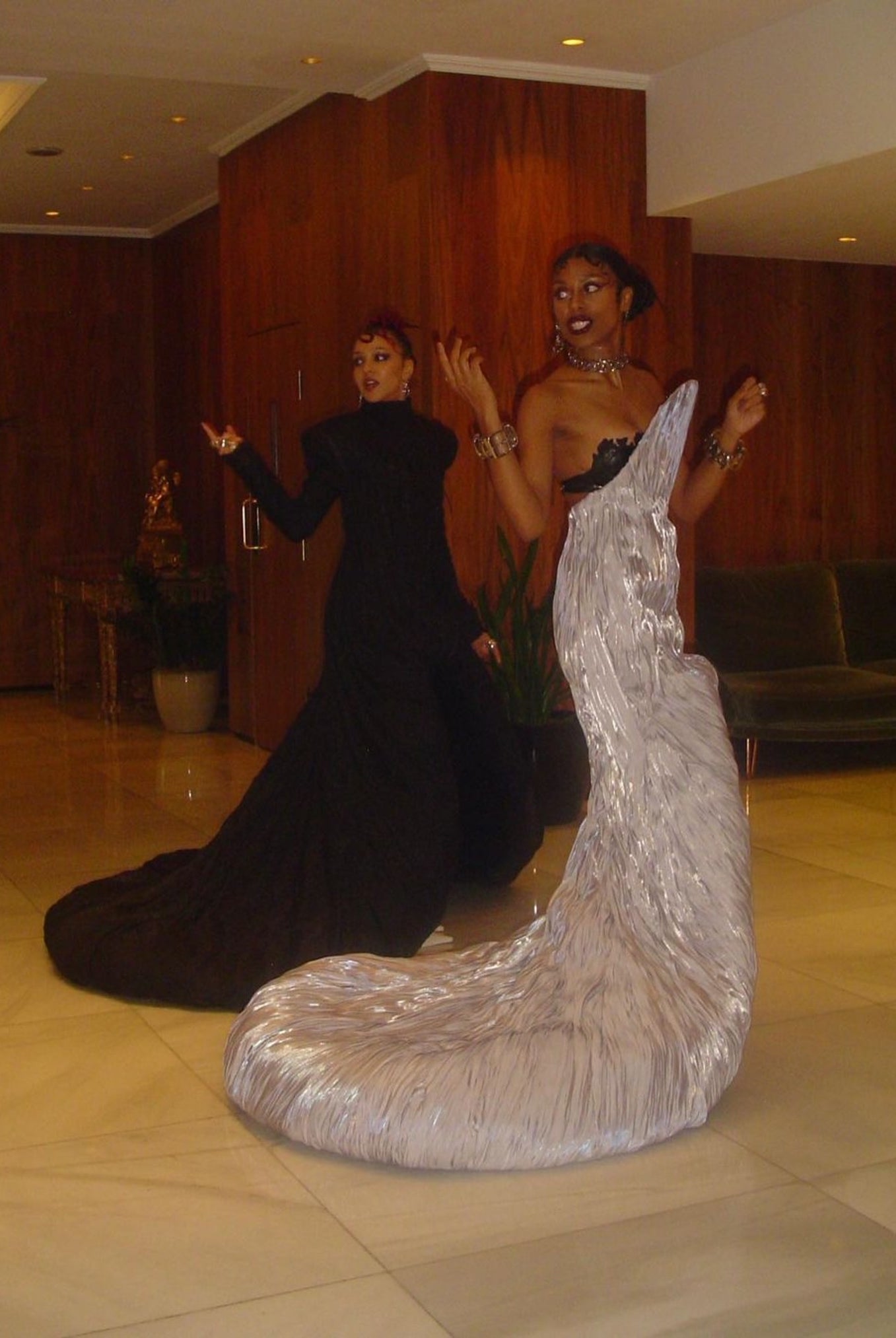 Nova Twins Wearing Jivomir Domoustchiev vegan accessories at awards gala