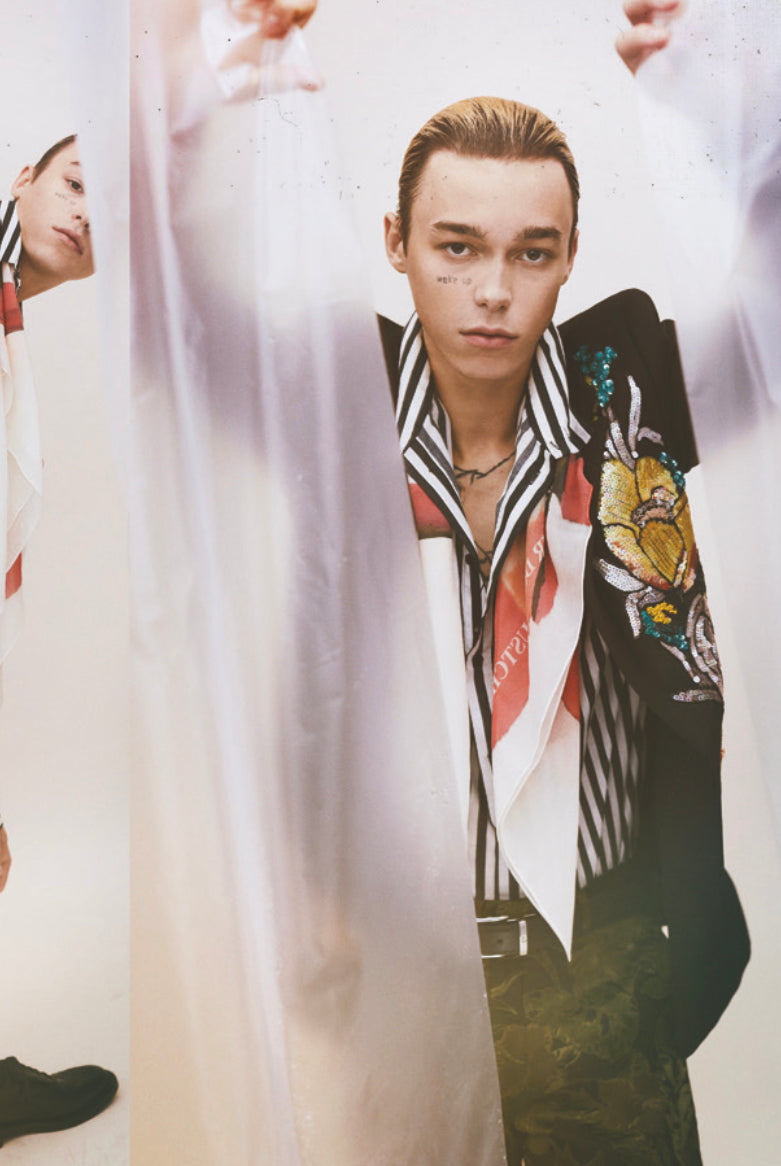 Sasha Trautvein x Jivomir Domoustchiev Nina Scarf for 1883 Magazine styled by Sayuri Bloom