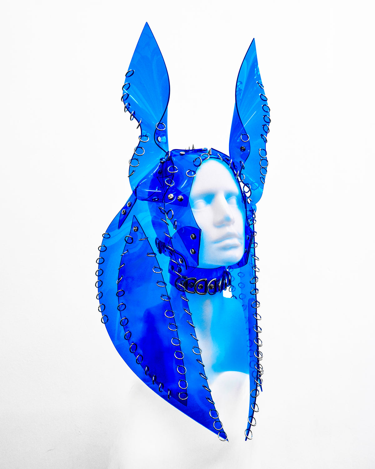 luxury Vegan vinyl spirit animal studded kink COS play anime headpiece mask carnival ATÉLIER JIVOMIR Halloween portrait clear