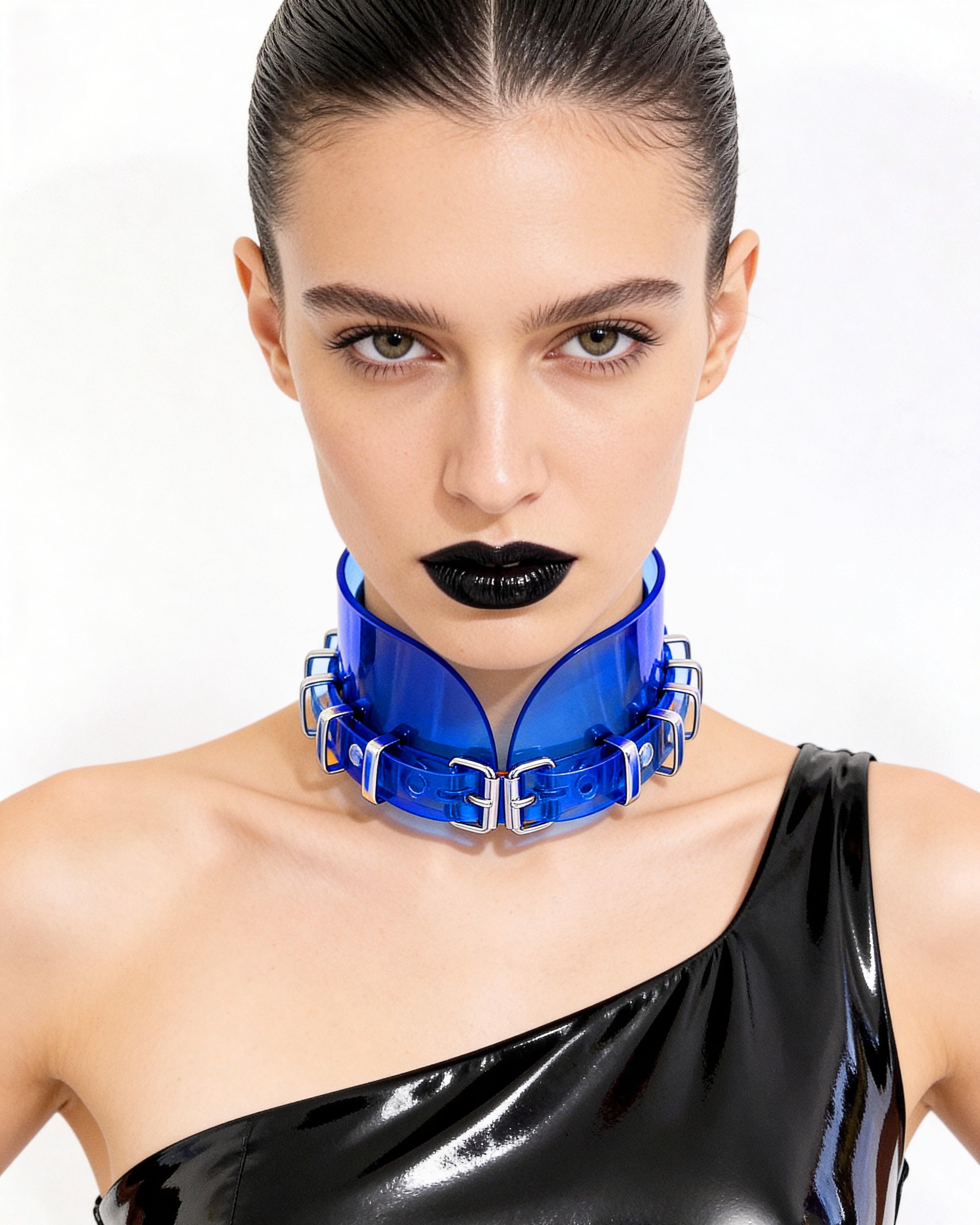 ATÉLIER JIVOMIR VINYL RING COLLAR CHOKER luxury vegan fashion accessories