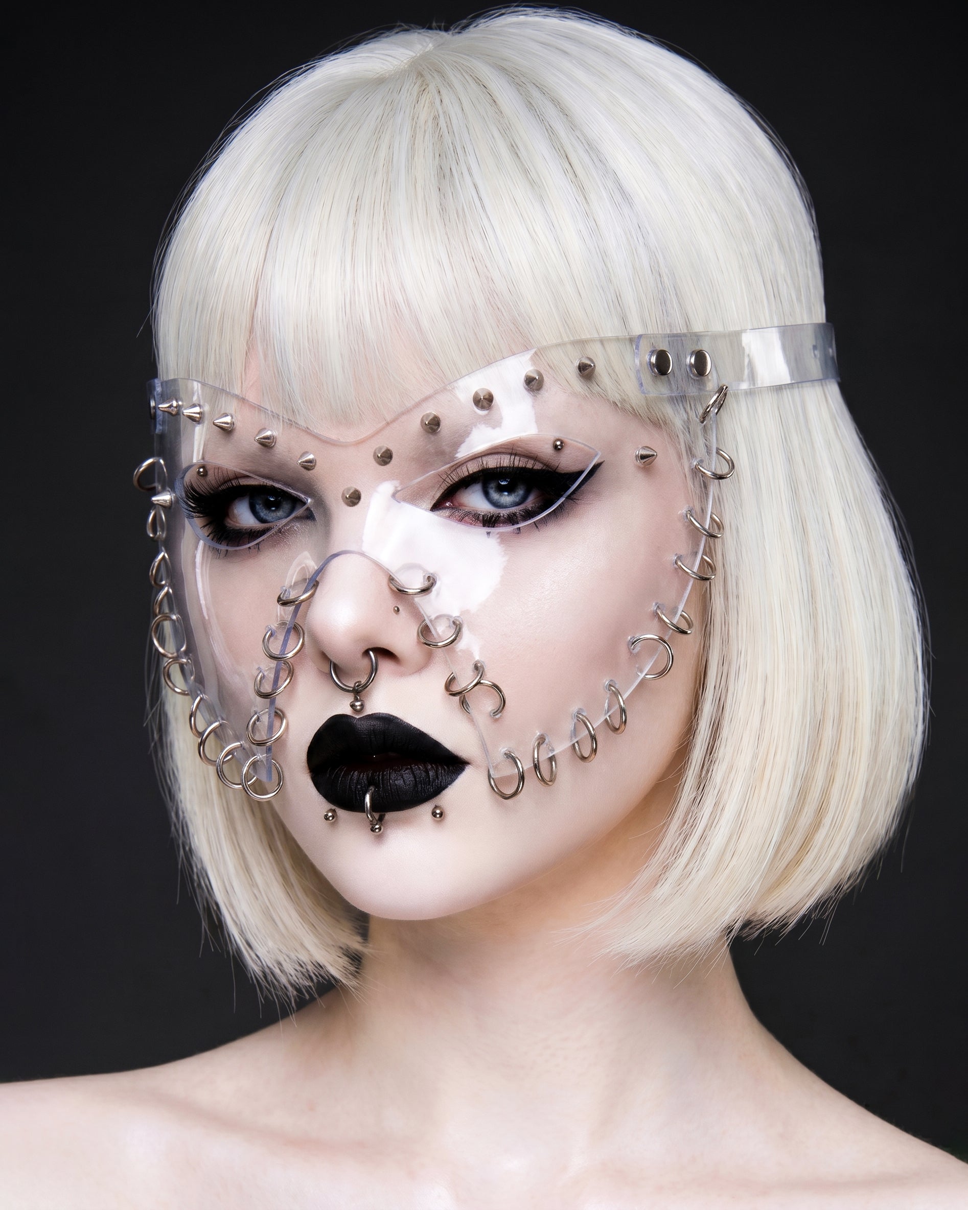ATÉLIER JIVOMIR WE ARE ALL SUPERHERO'S LUXURY VINYL CABARET CARNIVAL MASK STUDDED