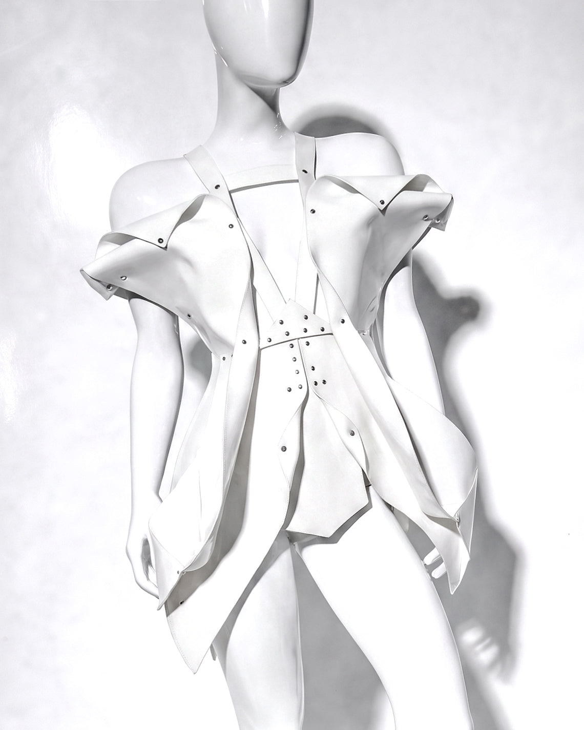 Nicki Minaj No Frauds Video Red LUXURY VEGAN sculpture dress By ATÉLIER JIVOMIR featuring Drake custom celebrity cosplay kink vinyl PVC dress money love INDEPENDENT designer WHITE