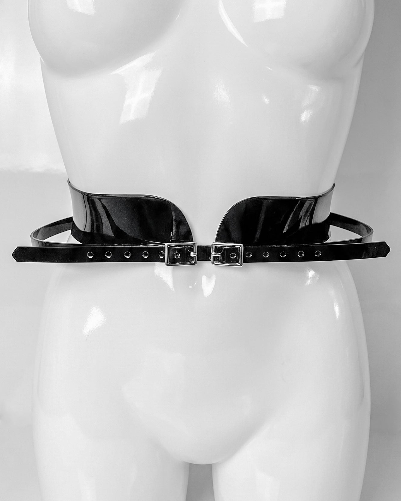 ATÉLIER JIVOMIR CAGE HIPSTER BELT LUXURY VEGAN VINYL FASHION ACCESSORY