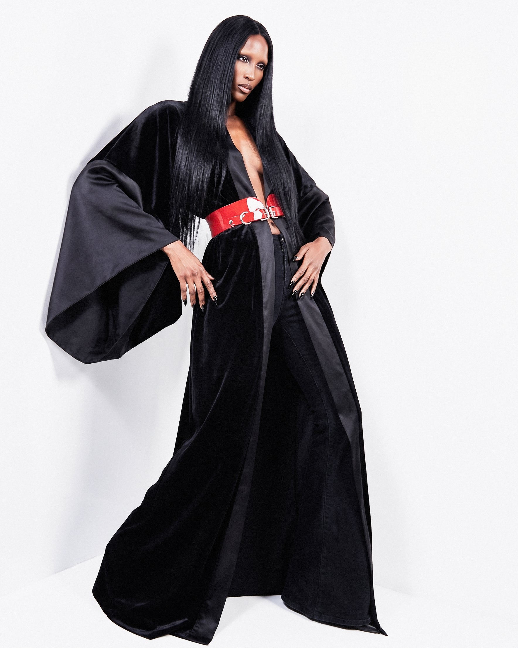 ATÉLIER JIVOMIR JULIEN MCDONALD SLIM CINCH BELT VEGAN VINYL LUXURY LATEX LONDON FASHION WEEK ACCESSORIES HAND CRAFTED LUX STYLED OVER KIMONO