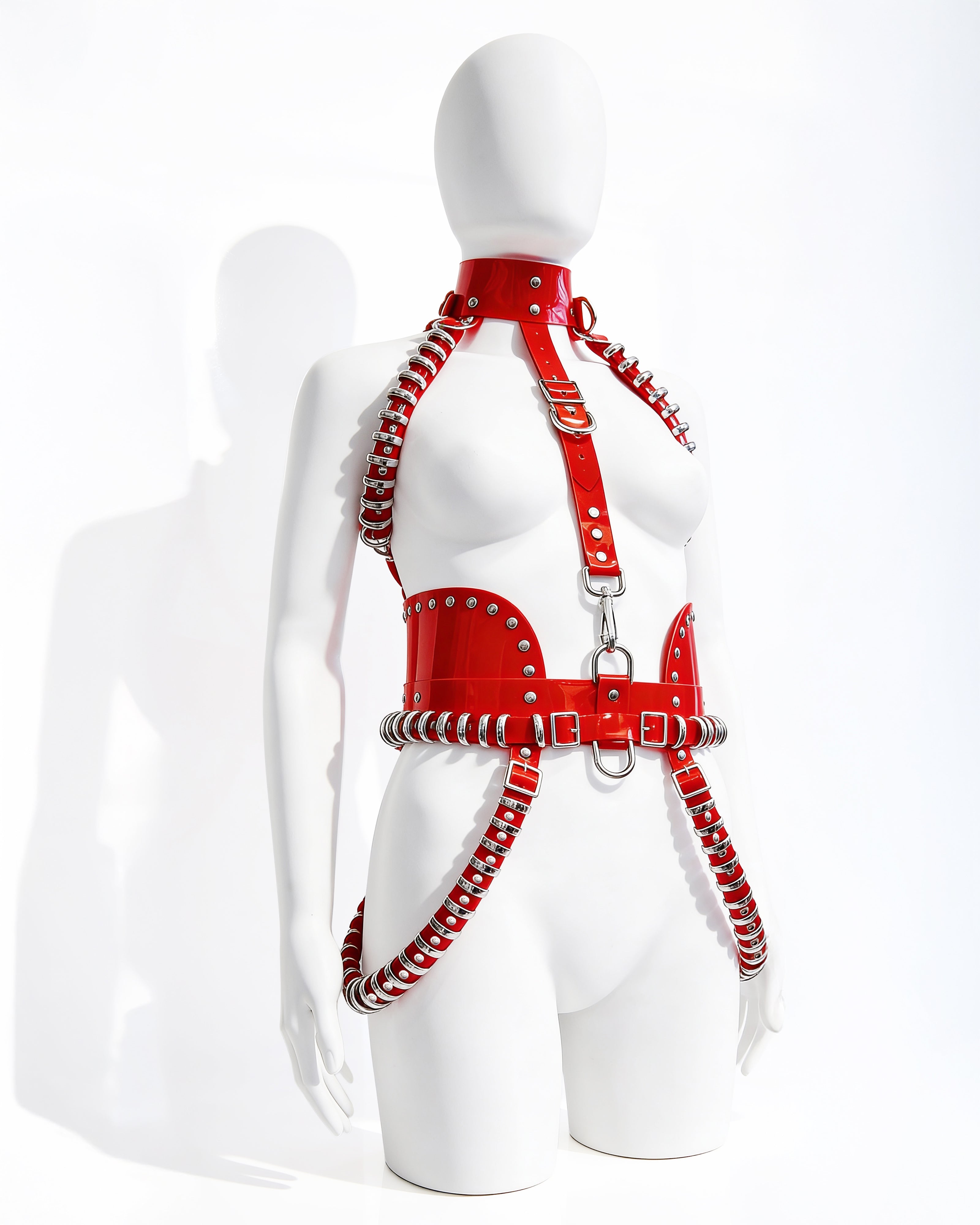 ATÉLIER JIVOMIR MULTI RING HARNESS luxury vegan fashion and accessories hand crafted RED