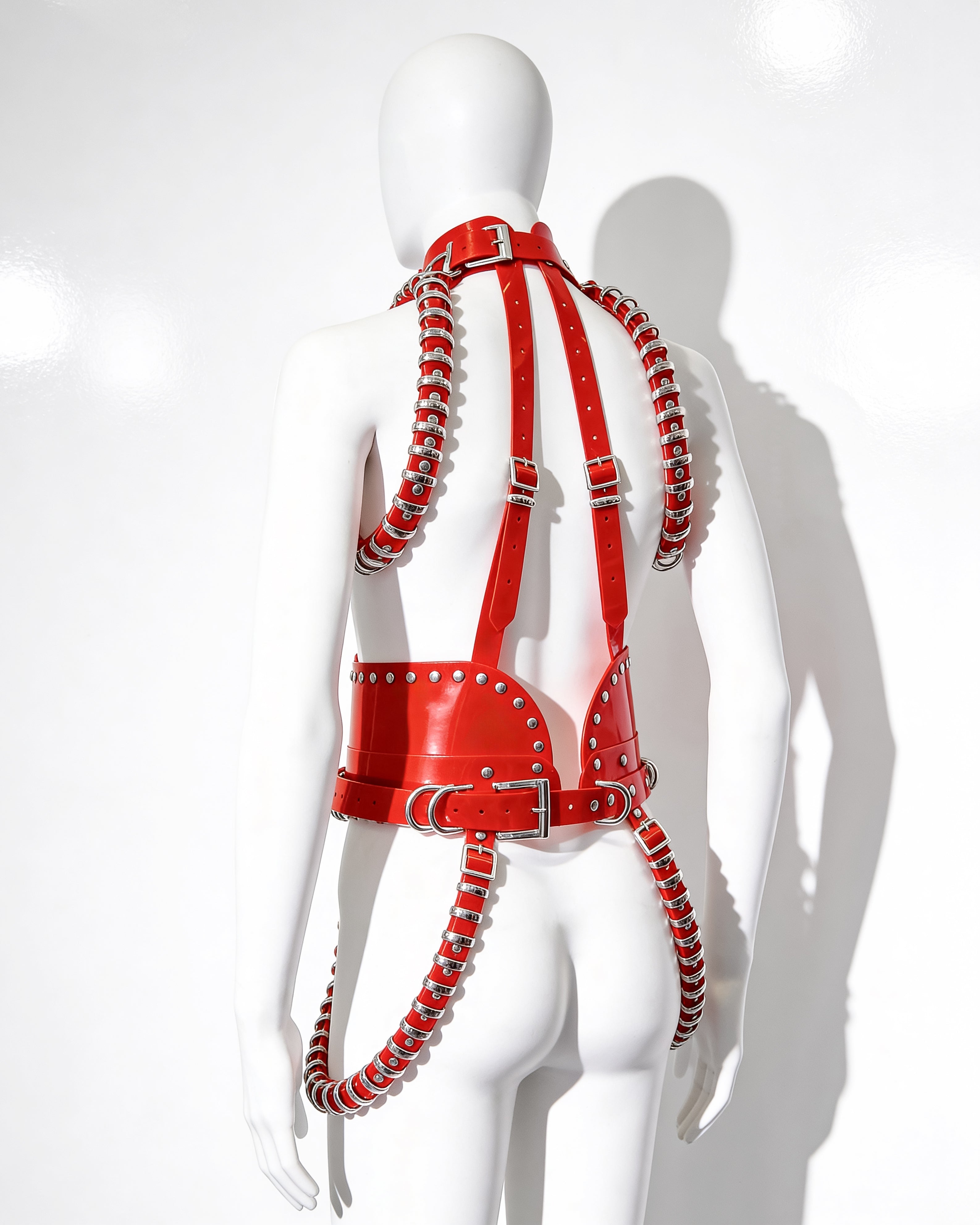 ATÉLIER JIVOMIR MULTI RING HARNESS luxury vegan fashion and accessories hand crafted RED