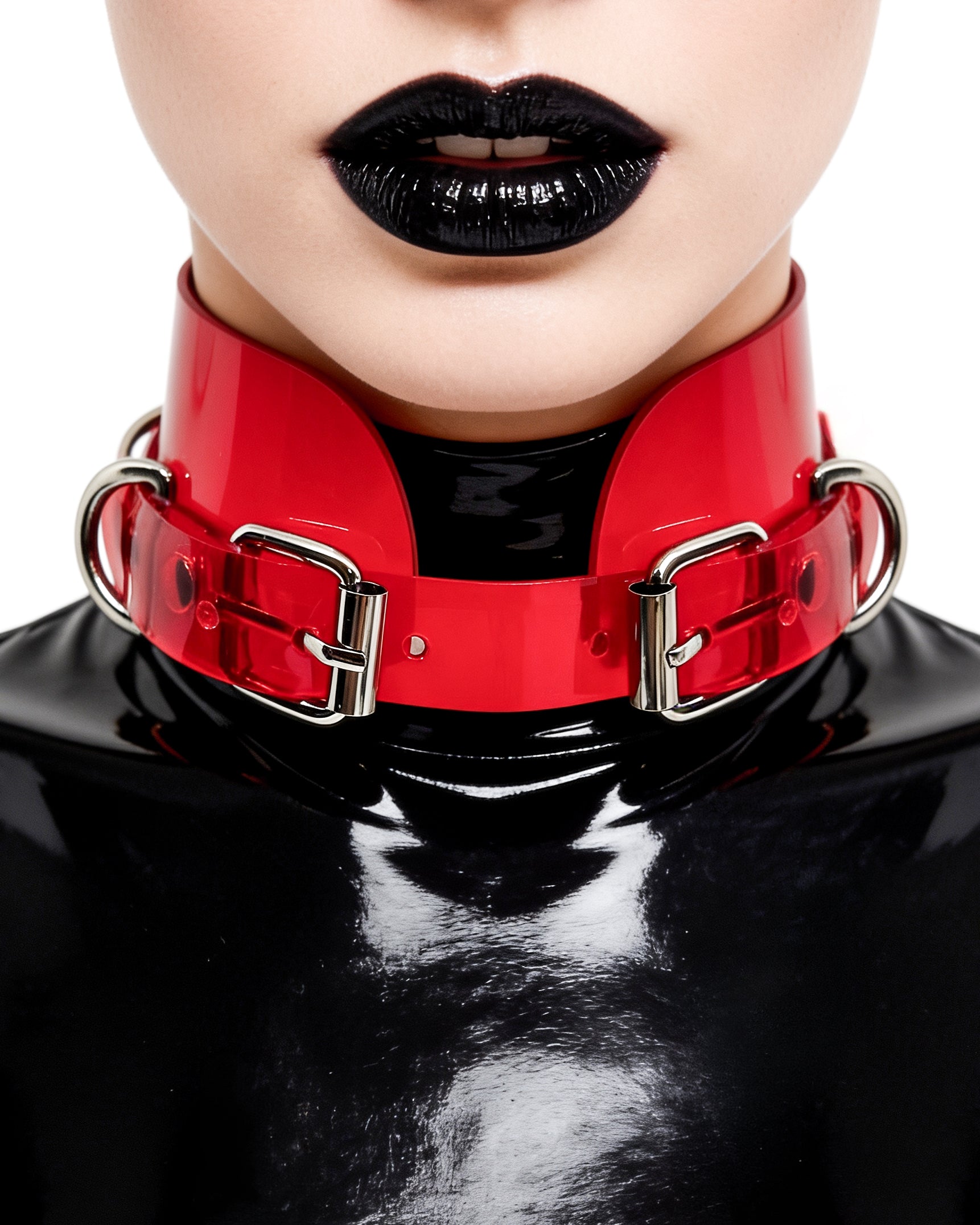 ATÉLIER JIVOMIR VEGAN VYNIL LUXURY CHOKER DOG COLLAR GENDERLESS FASHION ACCESSORY