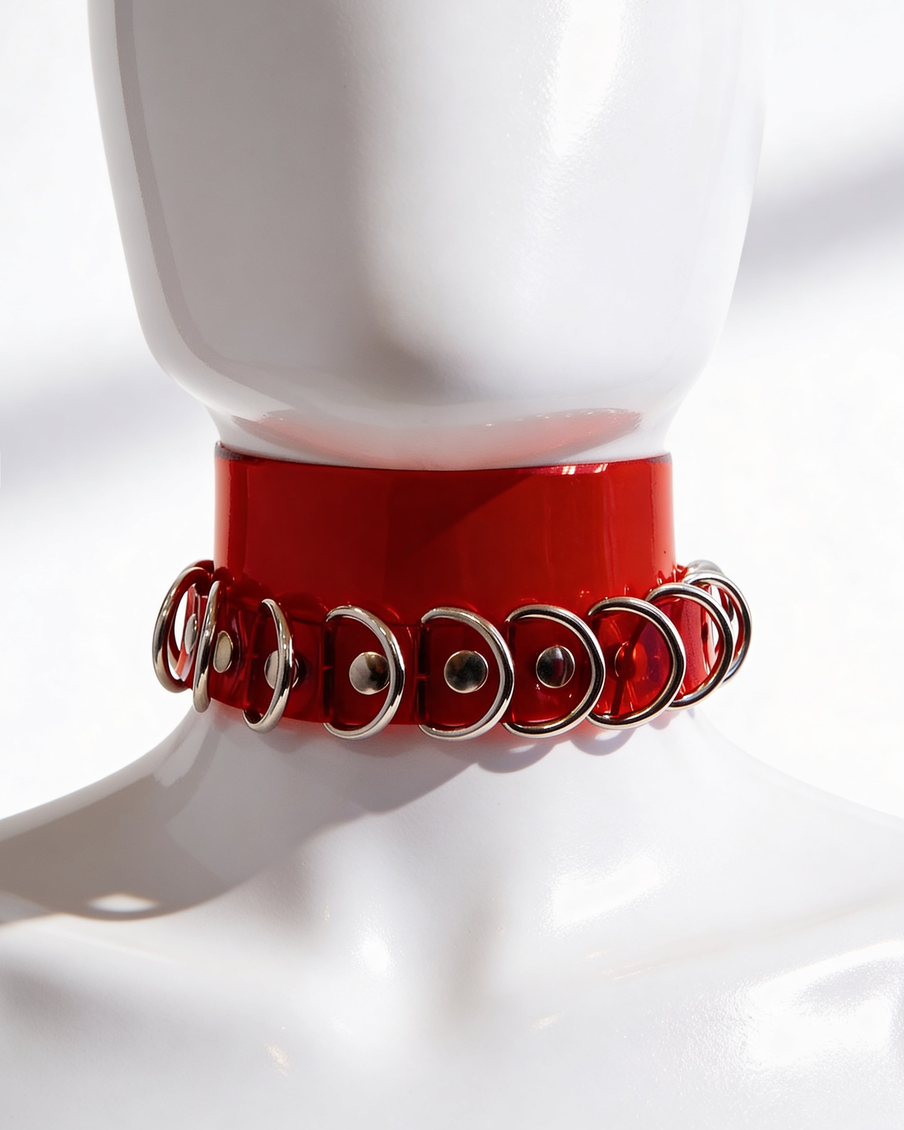 ATÉLIER JIVOMIR multi ring dog vegan vinyl collar luxury fashion accessory