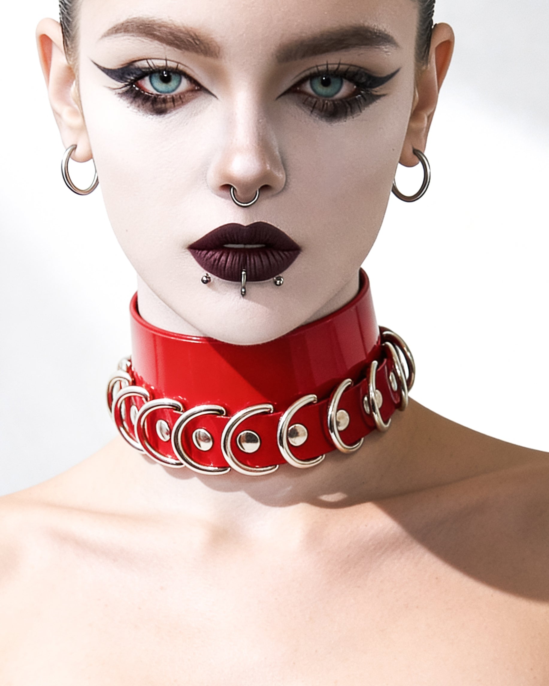 ATÉLIER JIVOMIR multi ring dog vegan vinyl collar luxury fashion accessory