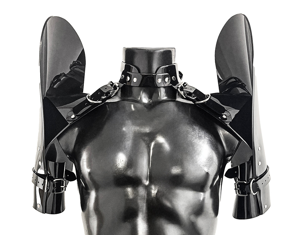 Atélier JIVOMIR vegan vinyl sculpture wearable robo arms perfect fashion accessories hand crafted worldwide shipping