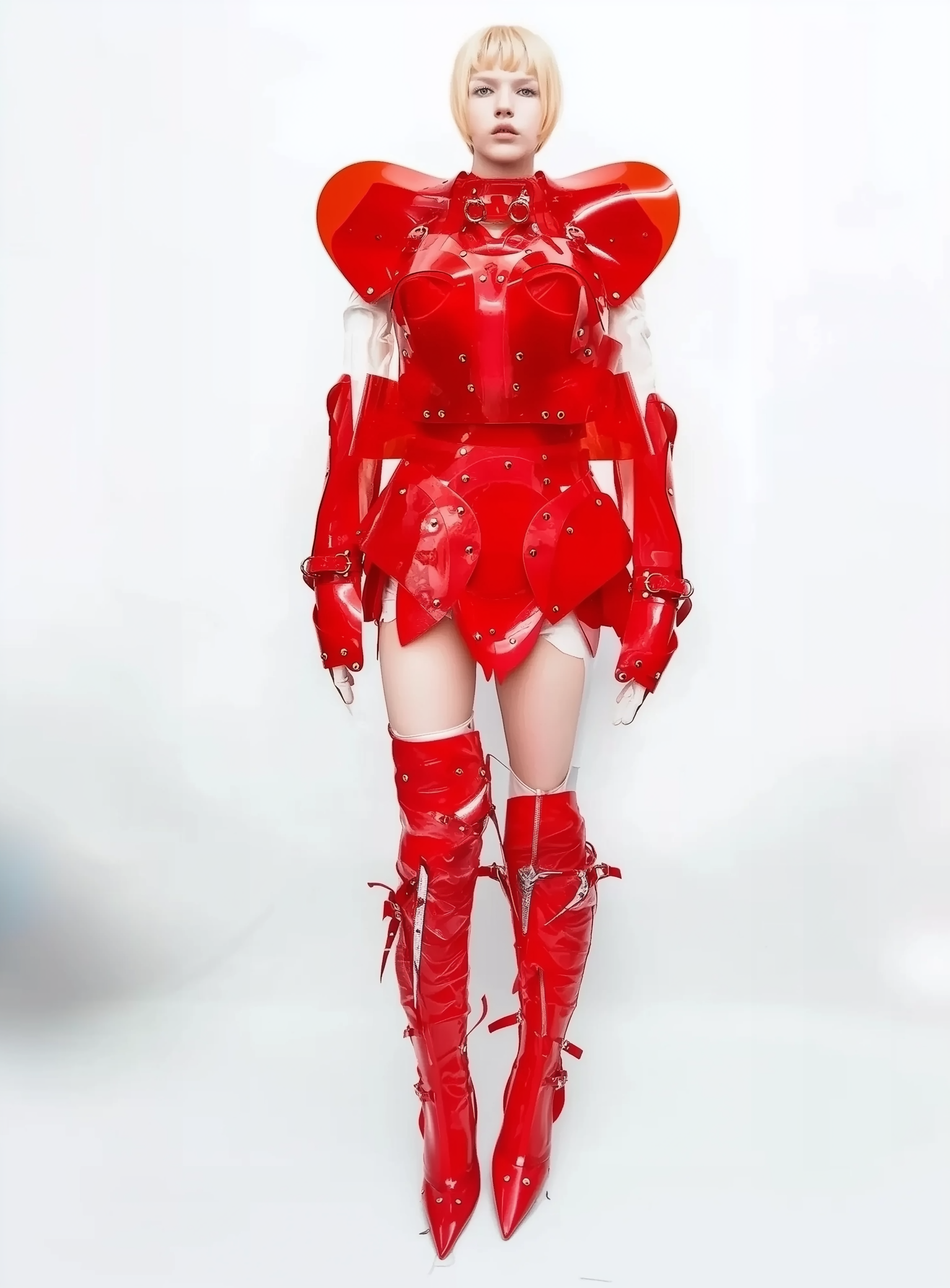 Jivomir Domoustchiev vegan vinyl pvc fashion wearable sculpture hand crafted to order only in East London Atelier independent luxury brand bras and panties knickers