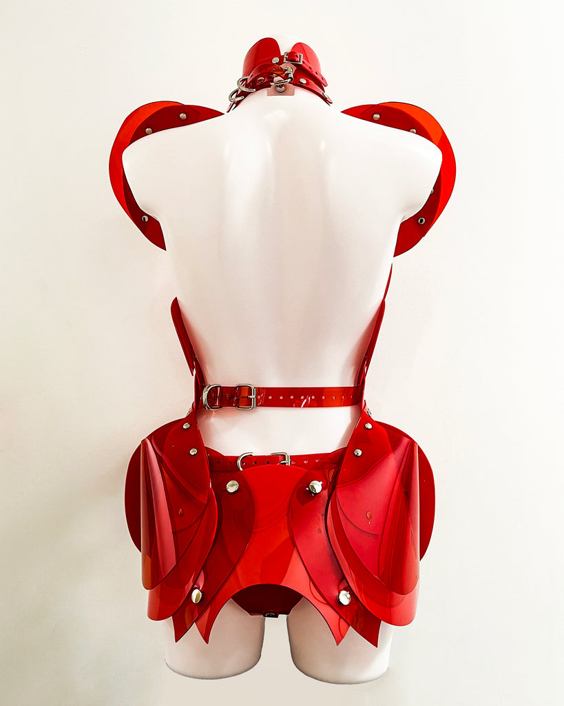 xJivomir Domoustchiev vegan vinyl pvc fashion wearable sculpture hand crafted to order only in East London Atelier independent luxury brand dress sculpture art couture