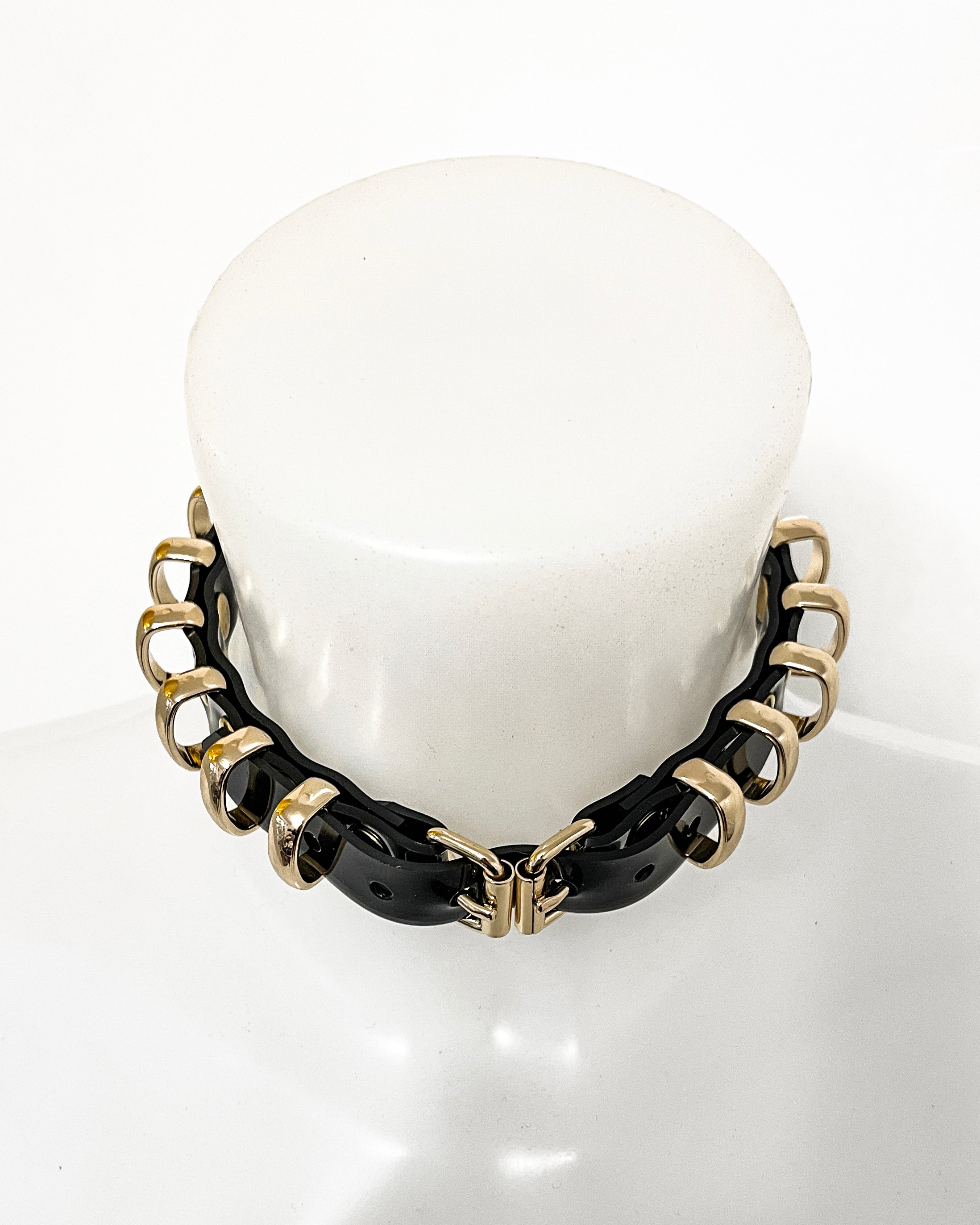 vegan vinyl fashion accessories luxury hand crafted to order London Jivomir Domoustchiev COLLAR CHOCKER