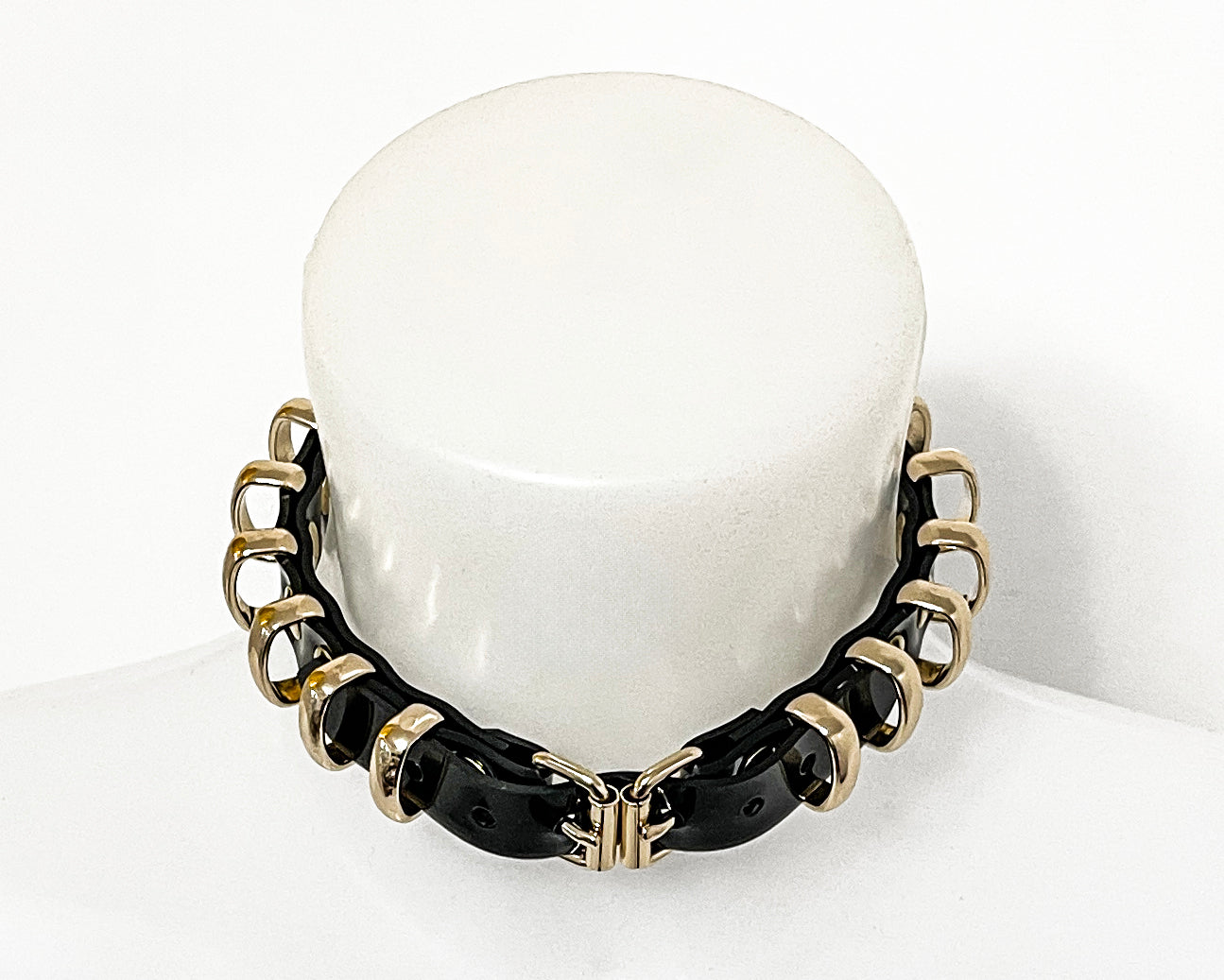 vegan vinyl fashion accessories luxury hand crafted to order London Jivomir Domoustchiev COLLAR CHOCKER