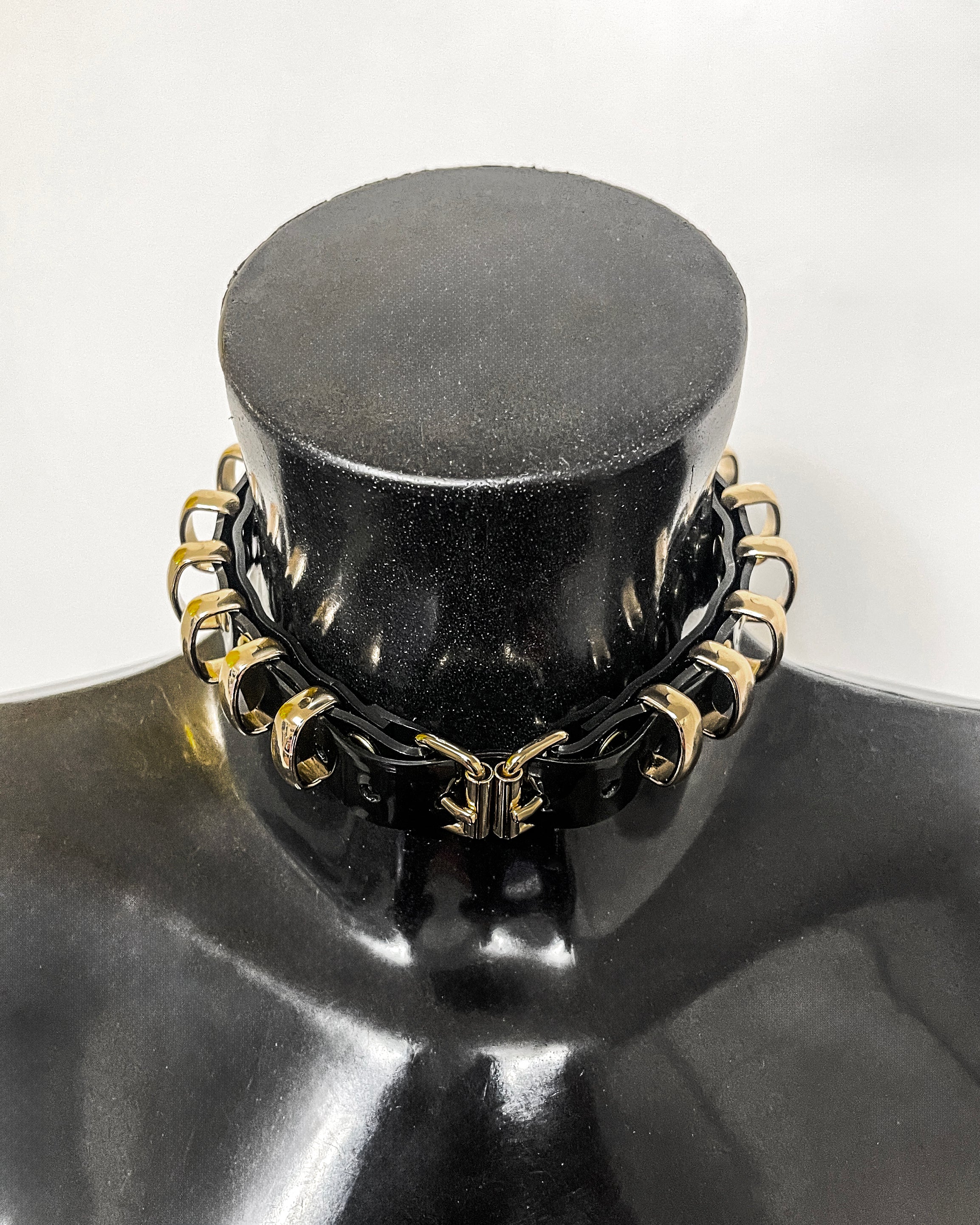 vegan vinyl fashion accessories luxury hand crafted to order London Jivomir Domoustchiev COLLAR CHOCKER