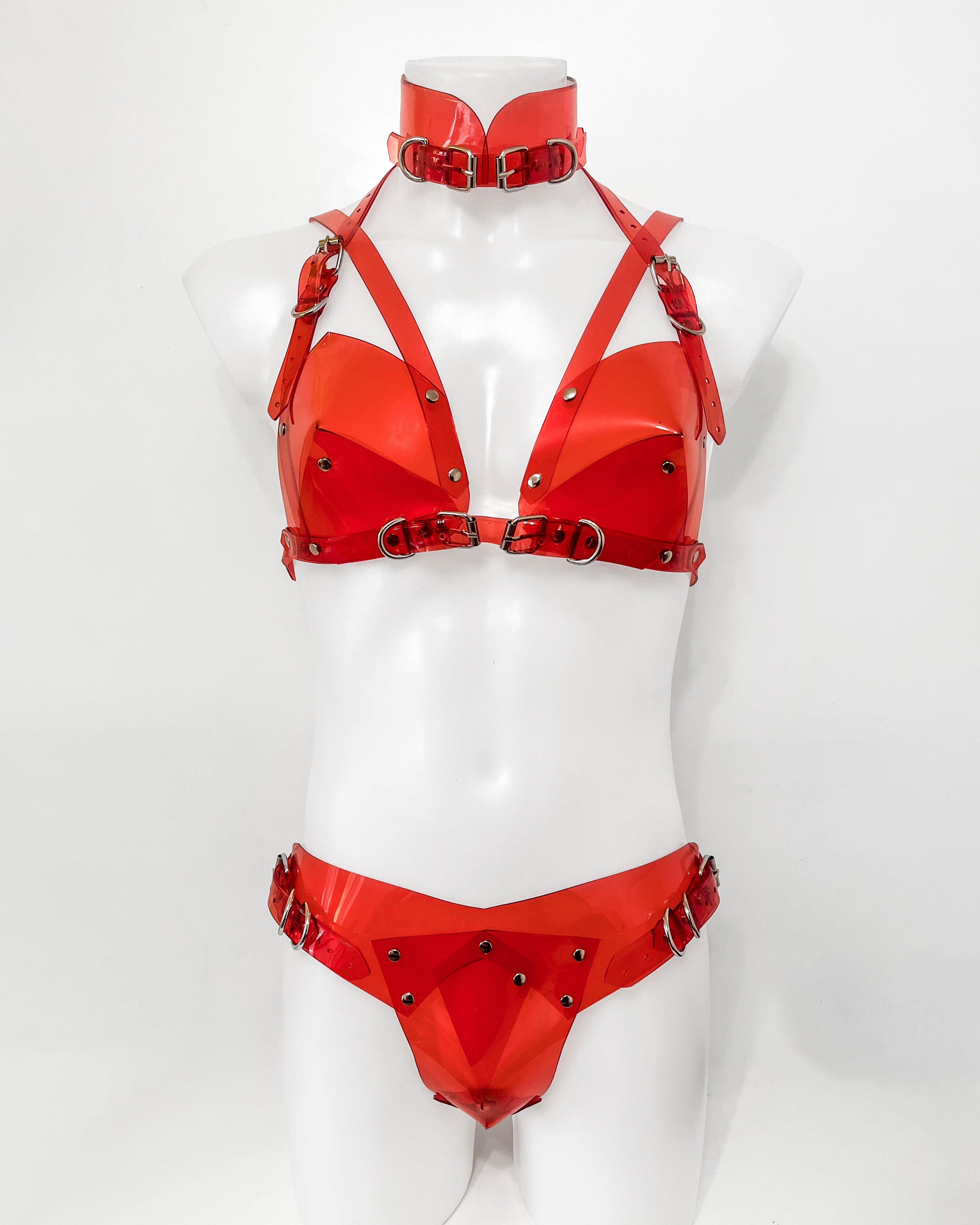 Jivomir Domoustchiev vegan vinyl pvc fashion wearable sculpture hand crafted to order only in East London Atelier independent luxury brand bras and panties knickers