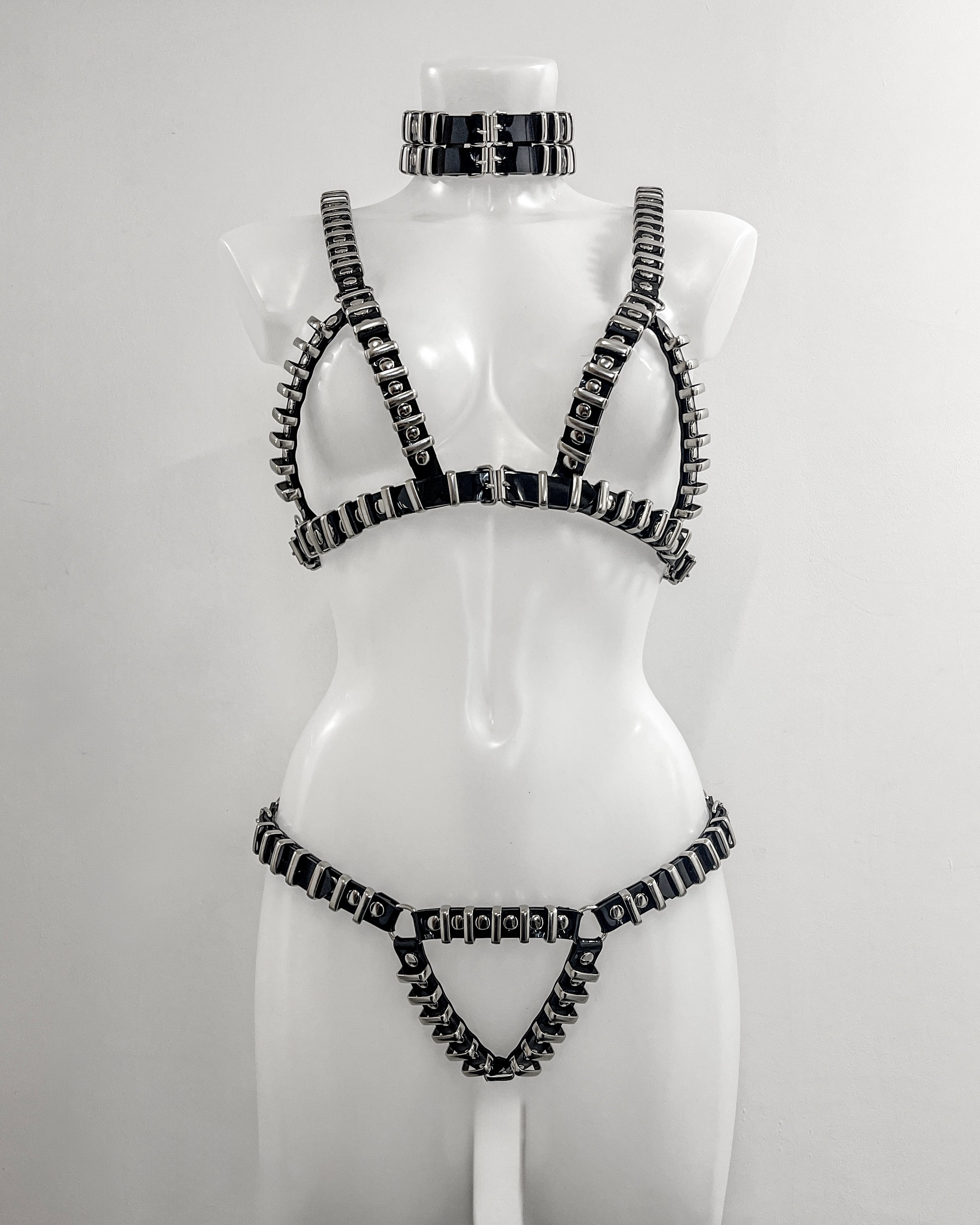 Jivomir Domoustchiev vegan vinyl pvc fashion wearable sculpture hand crafted to order only in East London Atelier independent luxury brand bras and panties knickers