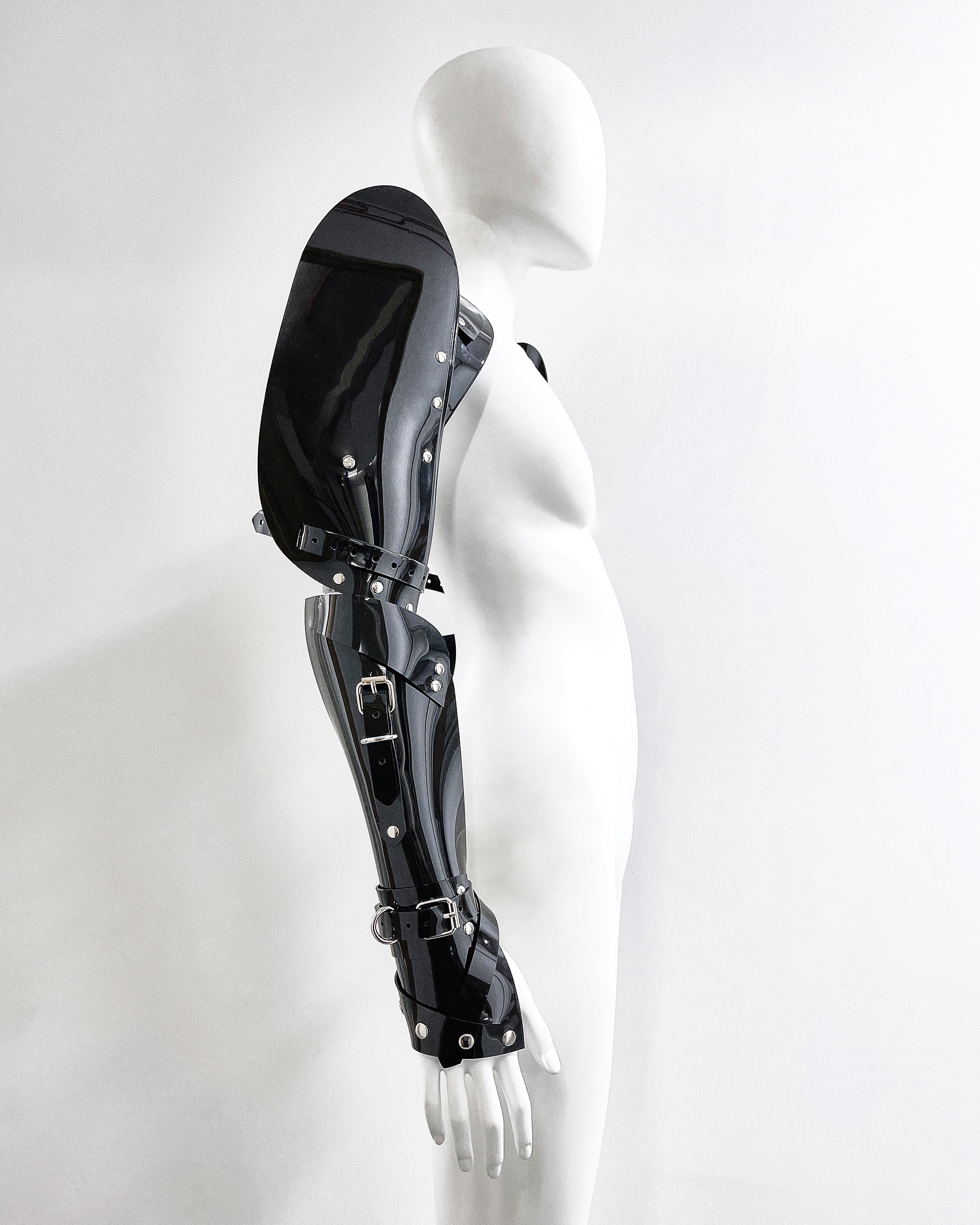 Atélier JIVOMIR vegan vinyl sculpture wearable robo arms perfect fashion accessories hand crafted worldwide shipping