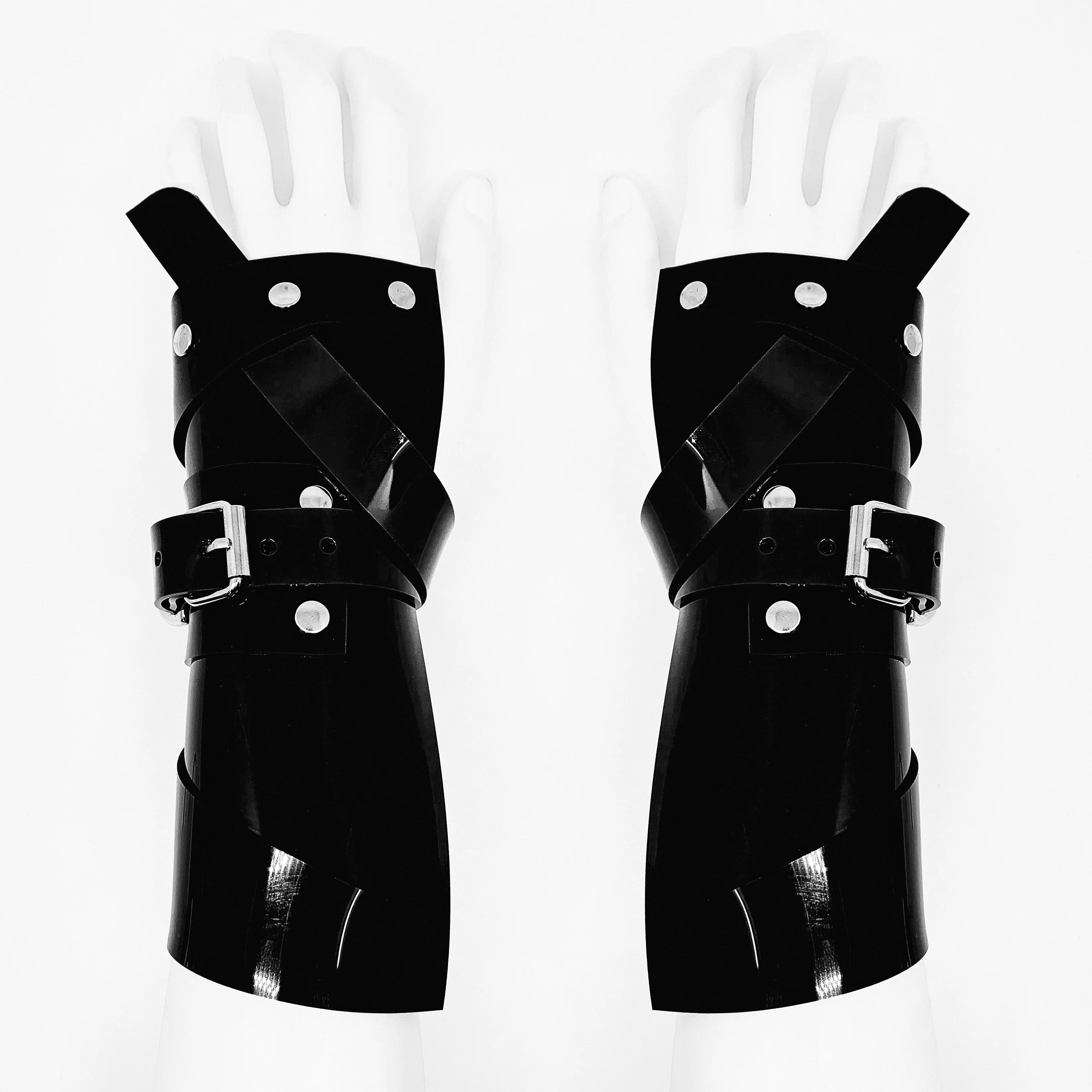 Mens vegan vinyl rave gladiator clubbing set by Jivomir Domoustchiev cosplay superhero future fashion hand crafted