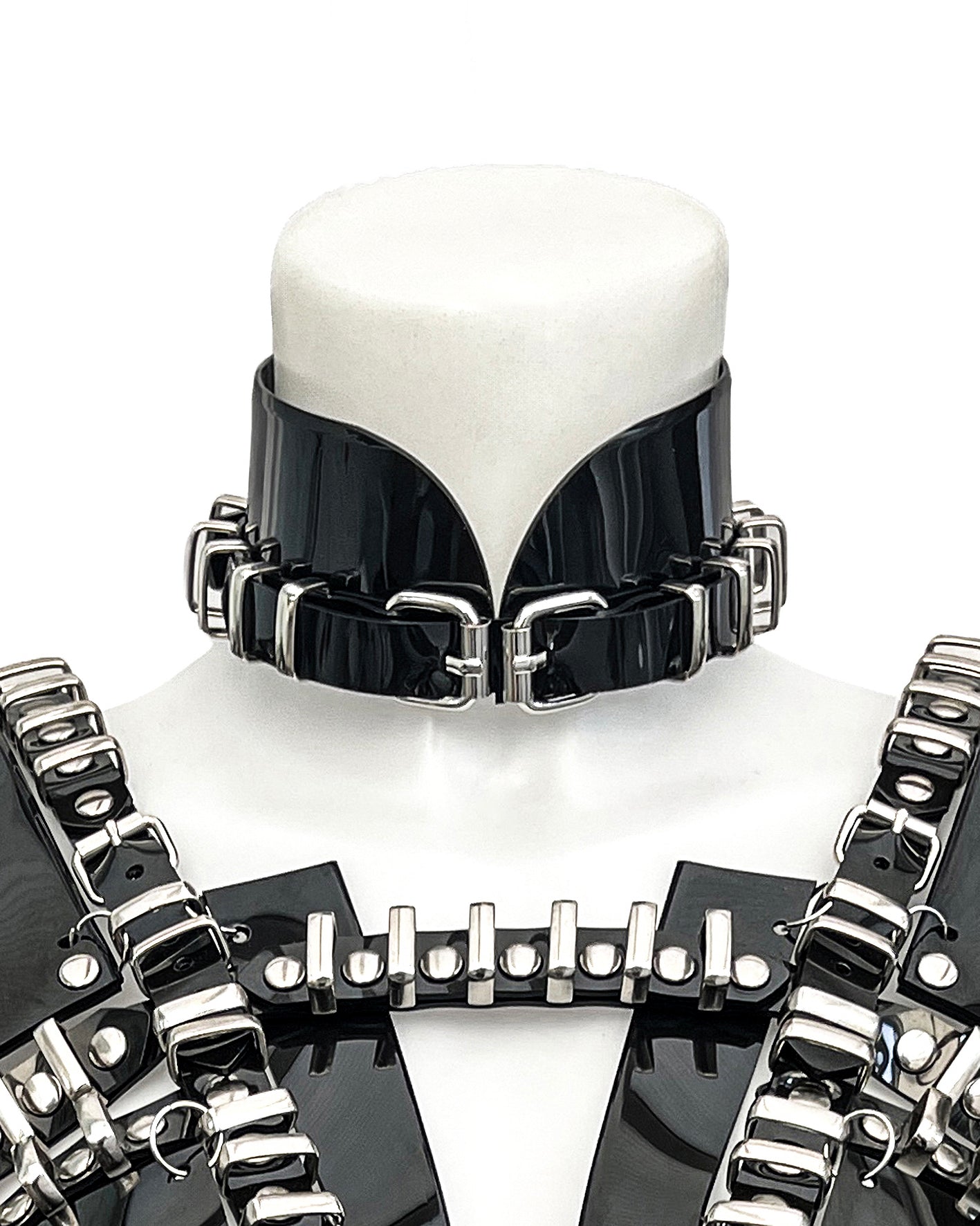 ATÉLIER JIVOMIR VINYL RING COLLAR CHOKER luxury vegan fashion accessories