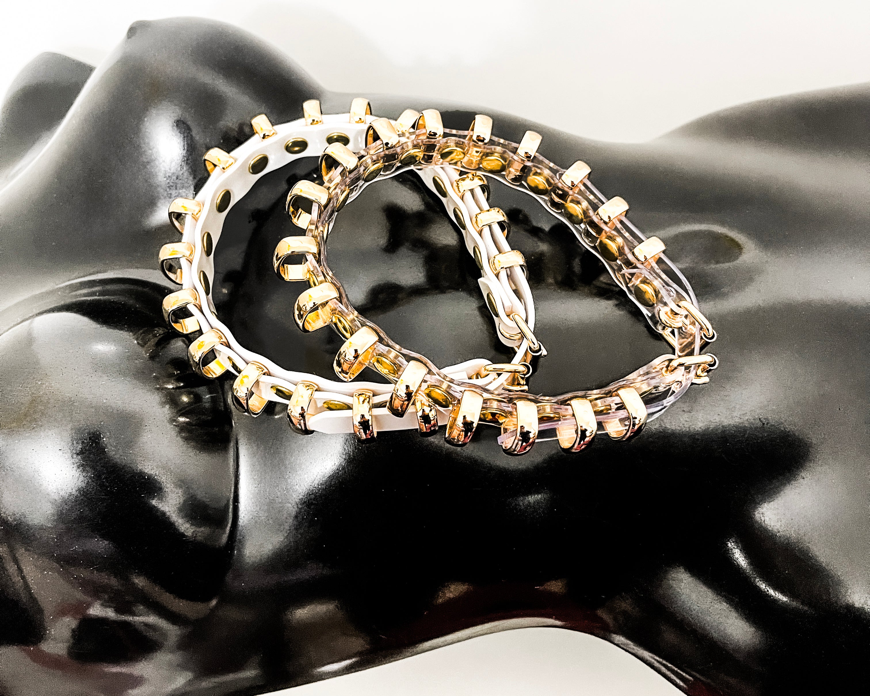 Jivomir Domoustchiev vegan vinyl pvc fashion wearable sculpture hand crafted to order only in East London Atelier independent luxury brand bras and panties knickers COLLAR CHOCKER