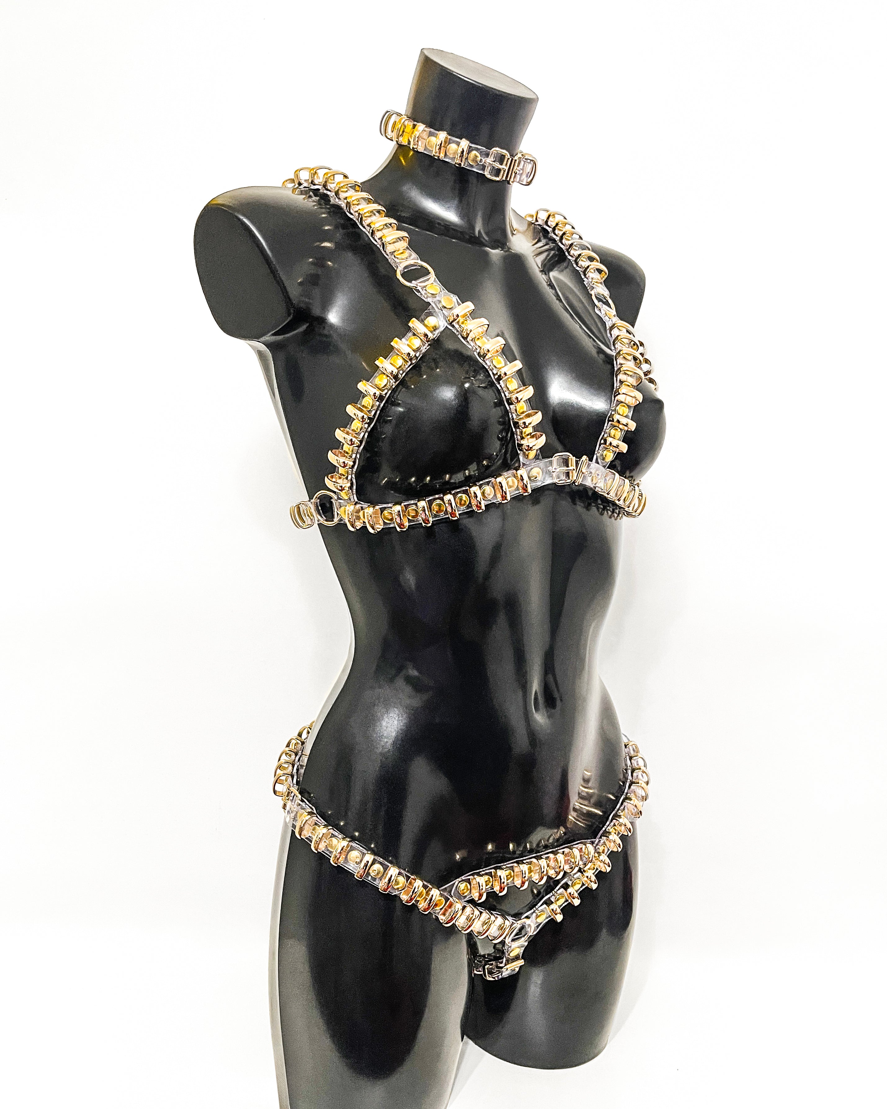 Jivomir Domoustchiev vegan vinyl pvc fashion wearable sculpture hand crafted to order only in East London Atelier independent luxury brand bras and panties knickers