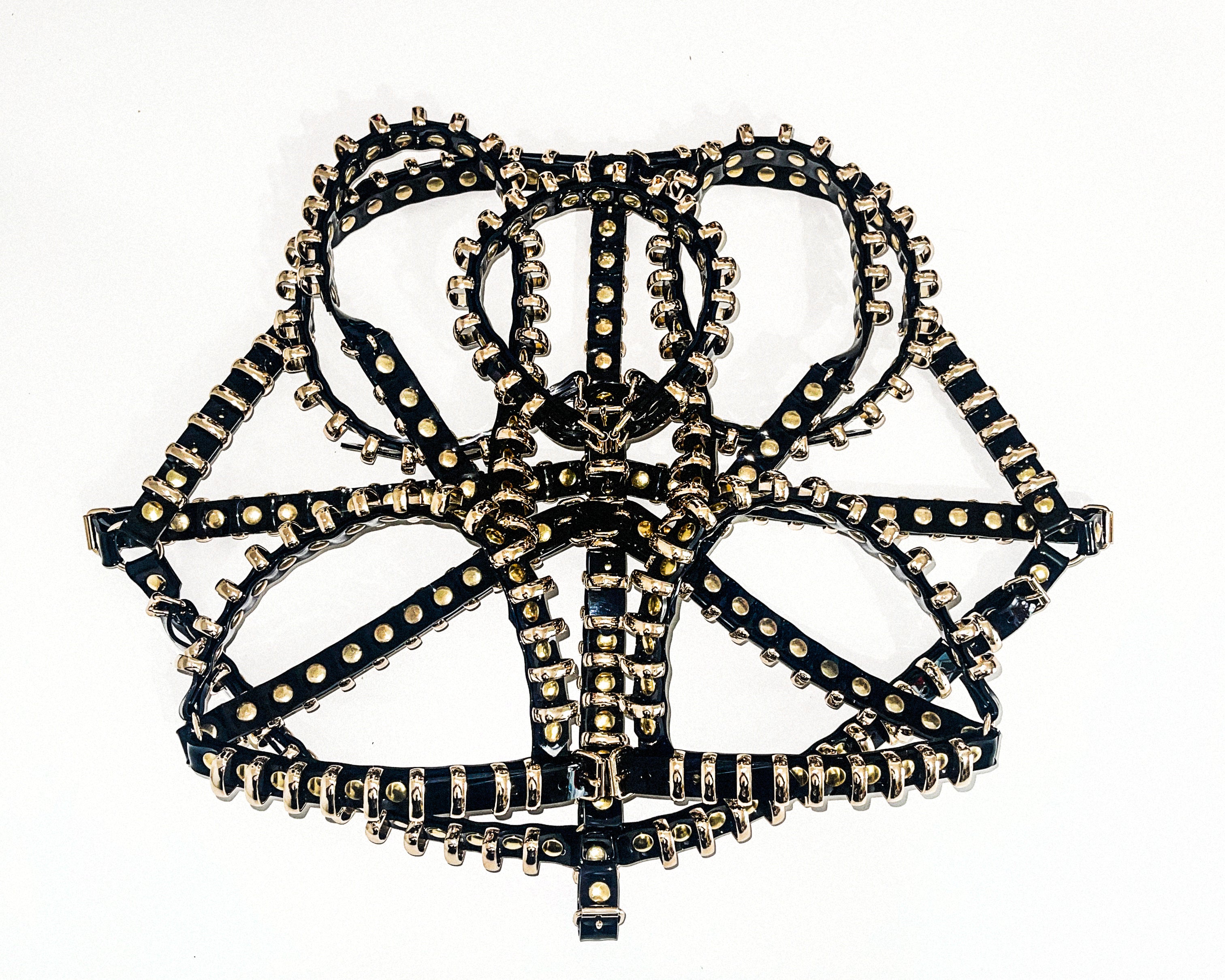 Jivomir Domoustchiev vegan vinyl pvc fashion wearable sculpture hand crafted to order only in East London Atelier independent luxury brand bras and panties knickers braves set collar choker kink belt