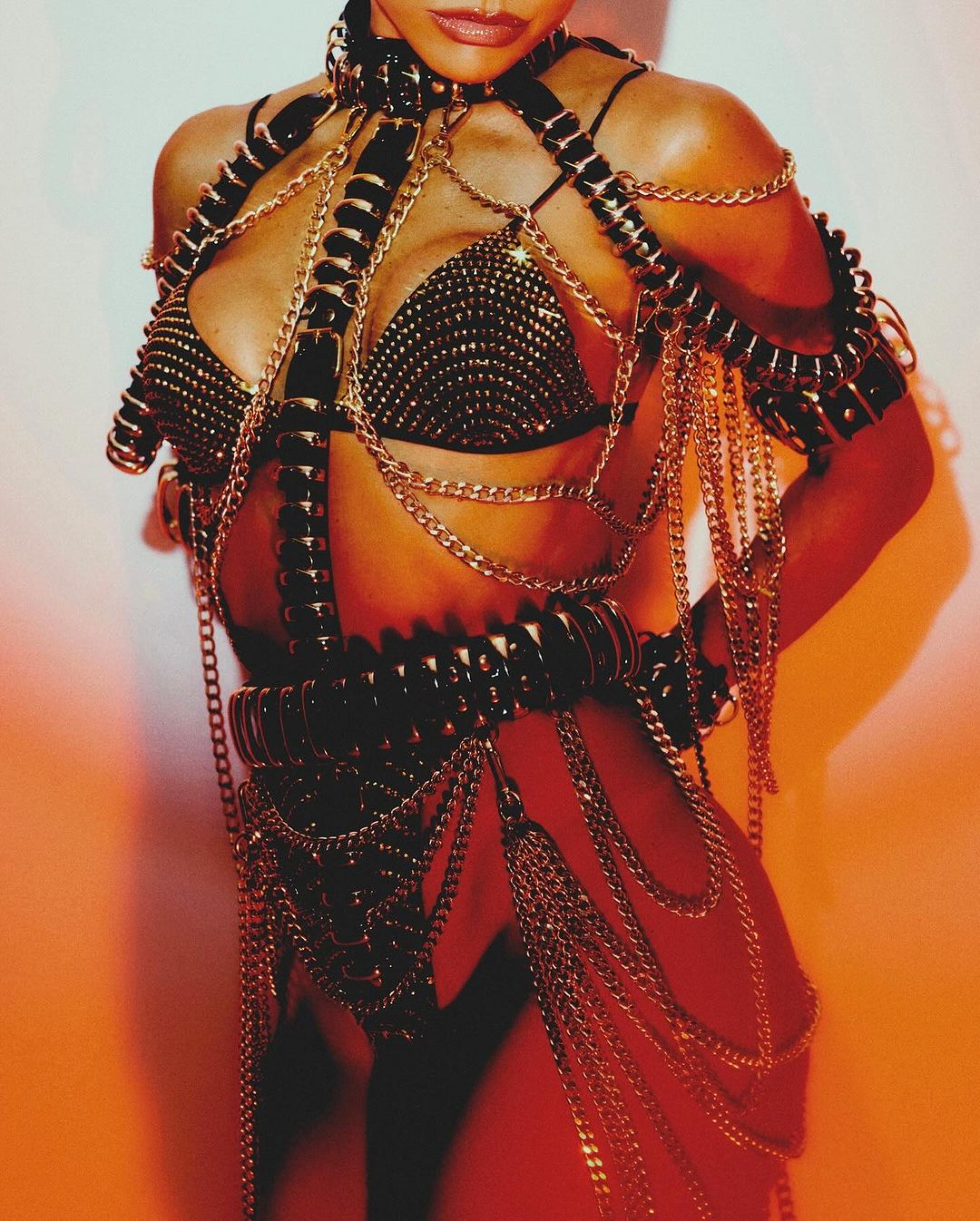 Sabrina Sato wearing Jivomir Domoustchiev Chain Harness Dress for Carnival