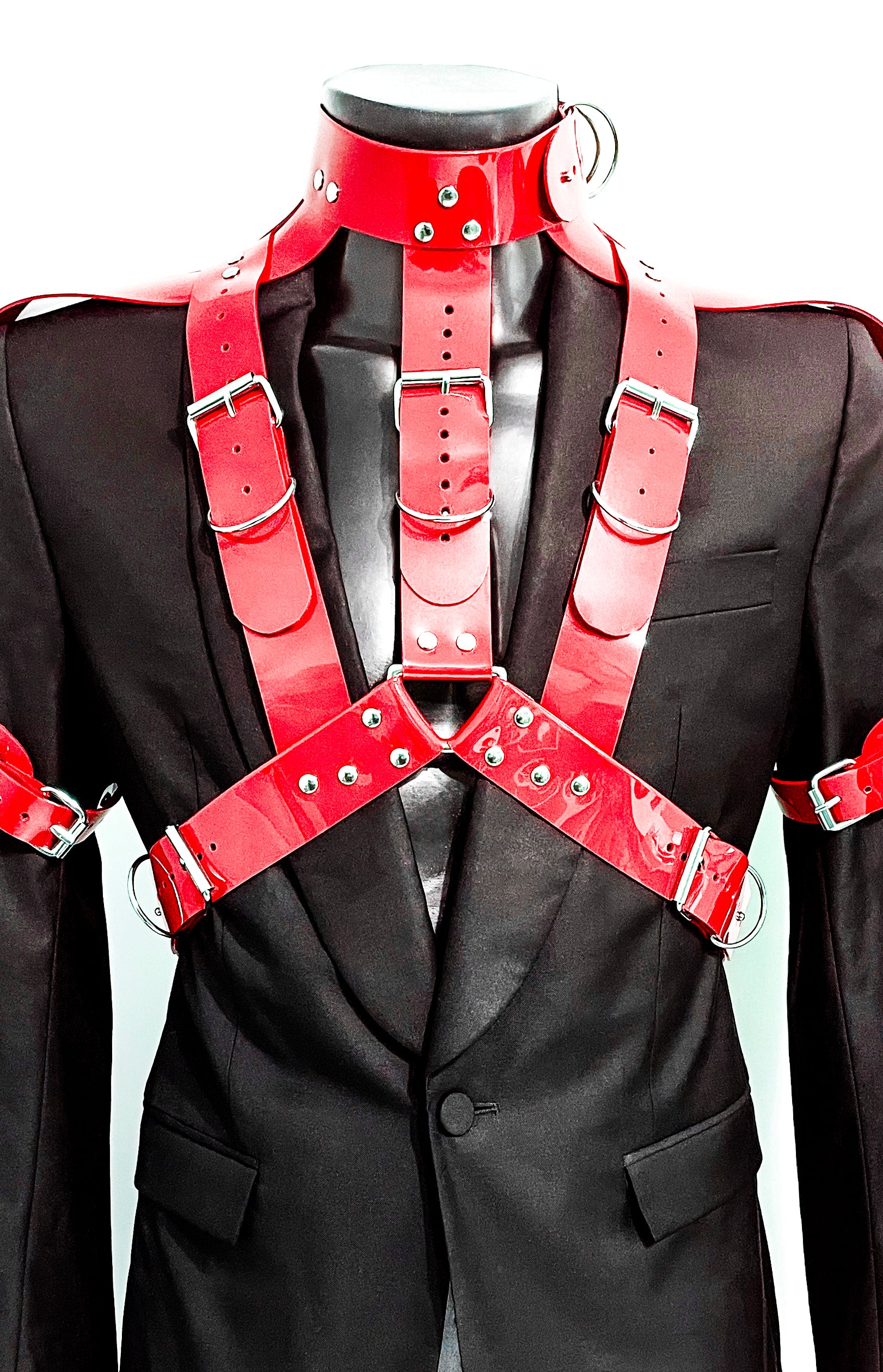 Jivomir Domoustchiev vegan vinyl kink Y MAN harness styling belting must have accessory hand crafted cosplay superhero future fashion love luxury present gift rave clubbing