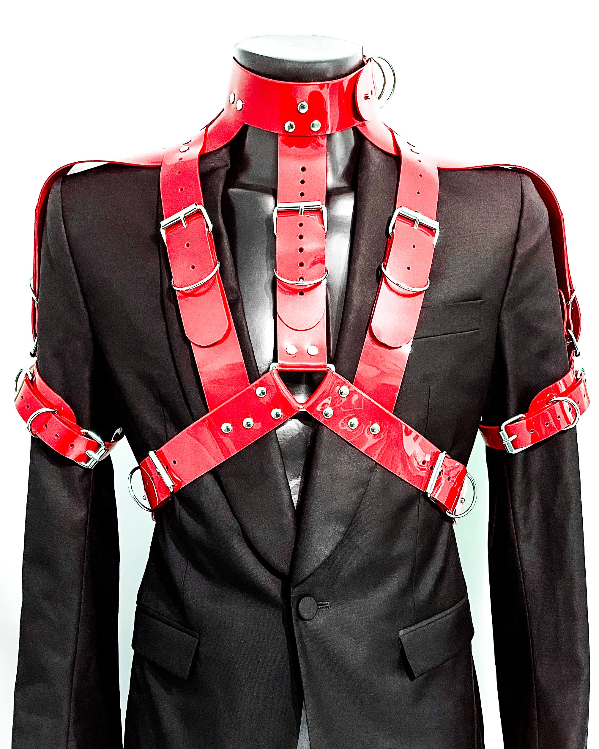 Jivomir Domoustchiev vegan vinyl kink Y MAN harness styling belting must have accessory hand crafted cosplay superhero future fashion love luxury present gift rave clubbing