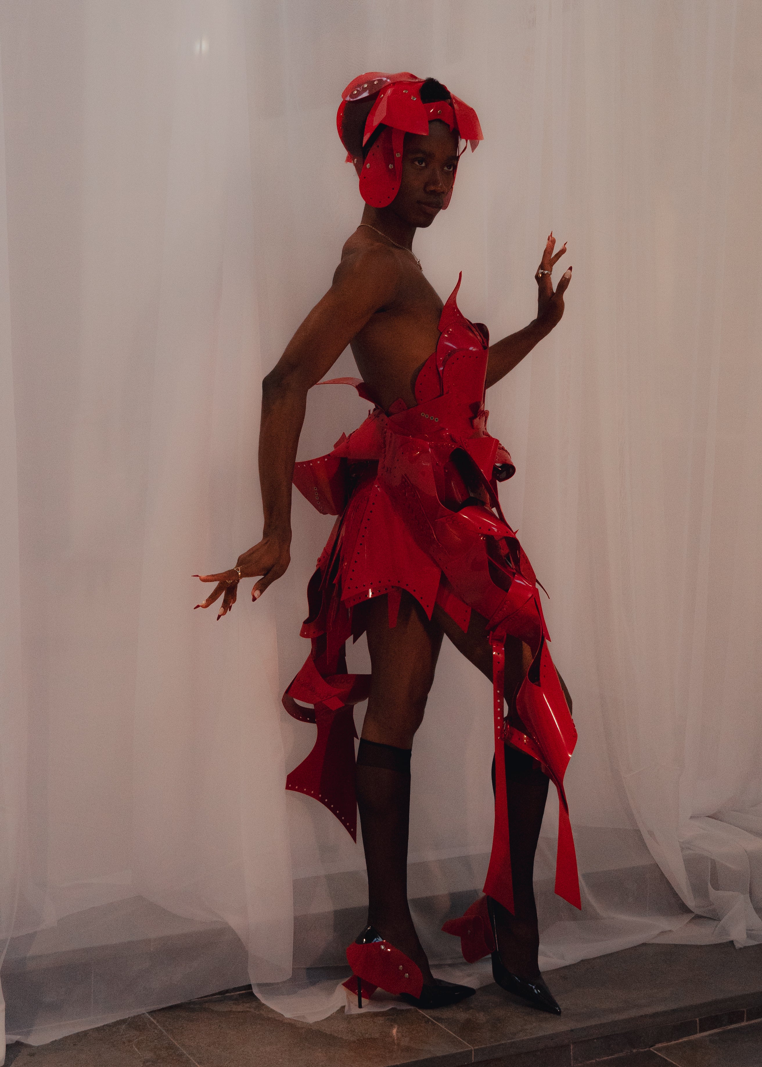 The Beat Juice magazine staring everyone's favourite musical performer.  Kylie Minogue wearing my archive Jivomir Domoustchiev asymmetric panel sculpture V dress from Shadows of My Future Collection.