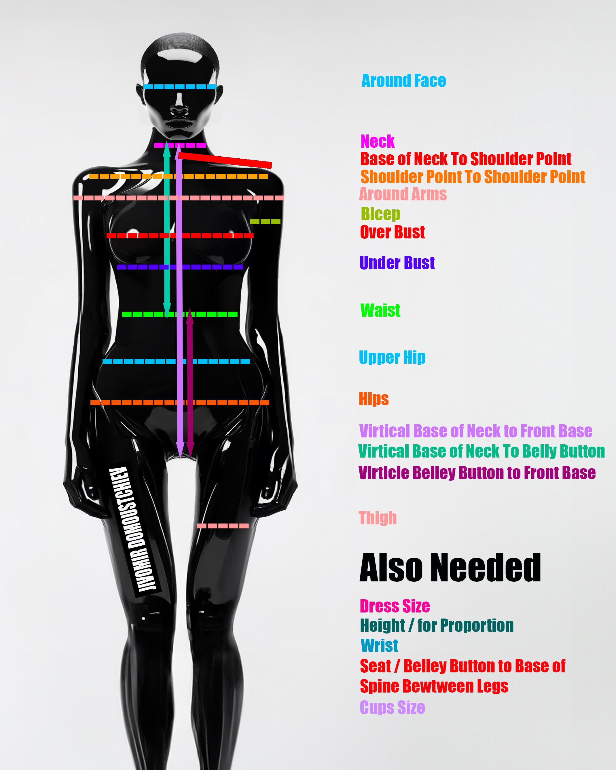 ATÉLIER JIVOMIR body measuring chart
