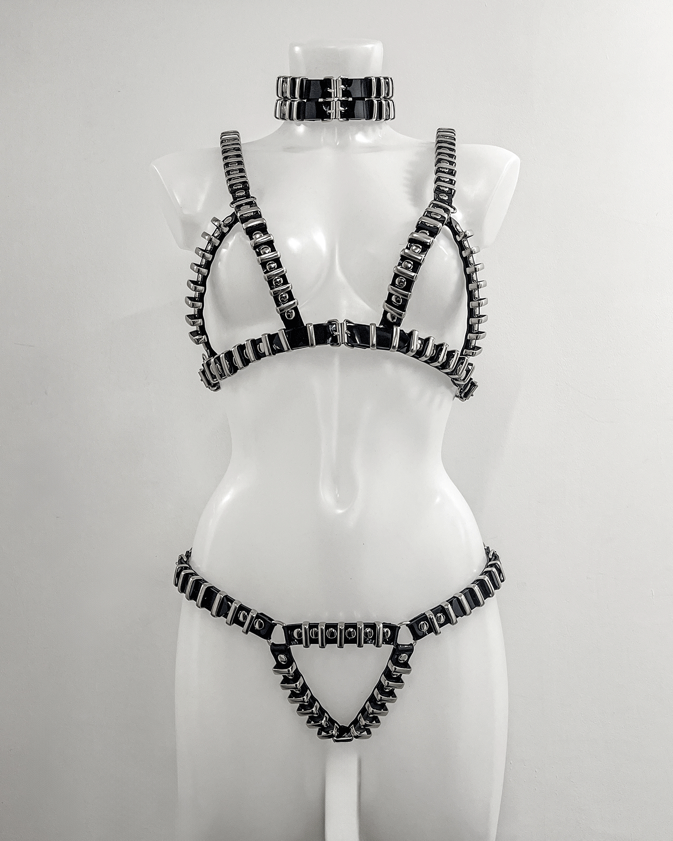 Jivomir Domoustchiev vegan vinyl pvc fashion wearable sculpture hand crafted to order only in East London Atelier independent luxury brand bras and panties knickers