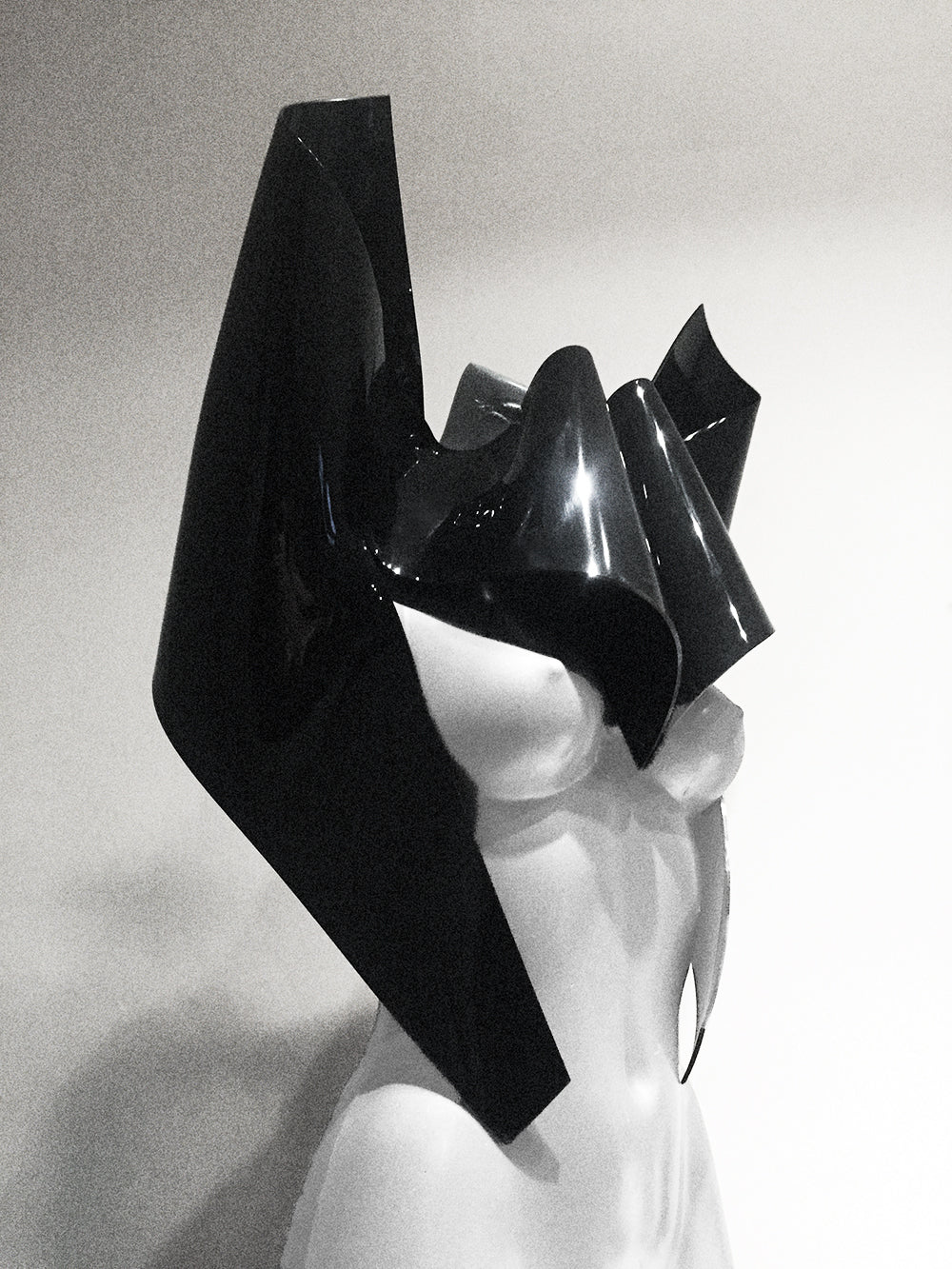ATÉLIER JIVOMIR vegan fashion future sculpture design cosplay superhero love robot luxury shoulder pads kink BLACK