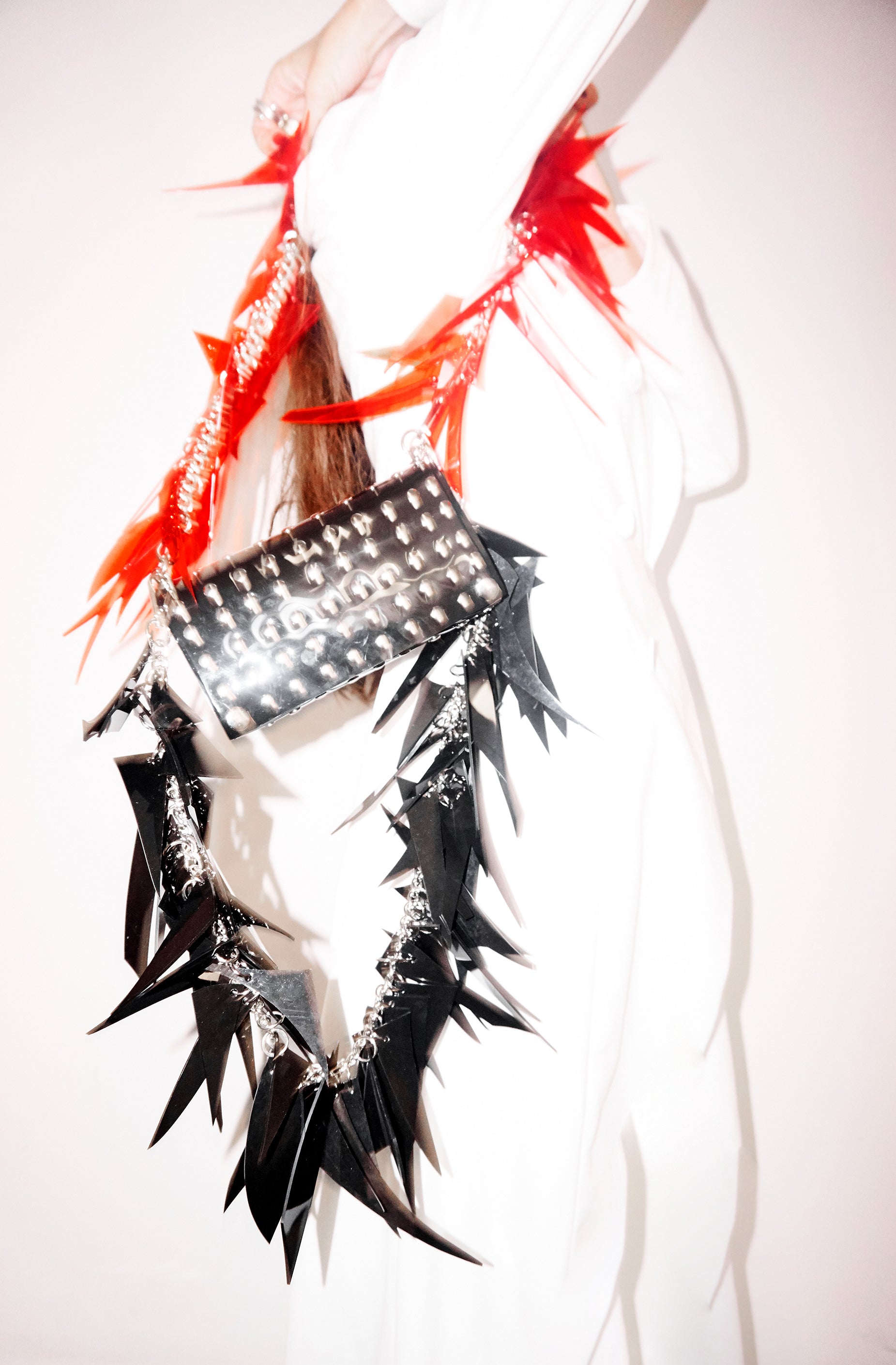 Jivomir Domoustchiev vegan vinyl pvc fashion wearable sculpture hand crafted to order only in East London Atelier independent luxury brand cuffs accessories