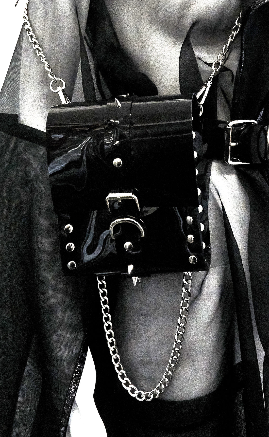 Jivomir Domoustchiev The Dream Collector Bag clear red vegan vinyl studded chain purse collectible handbag