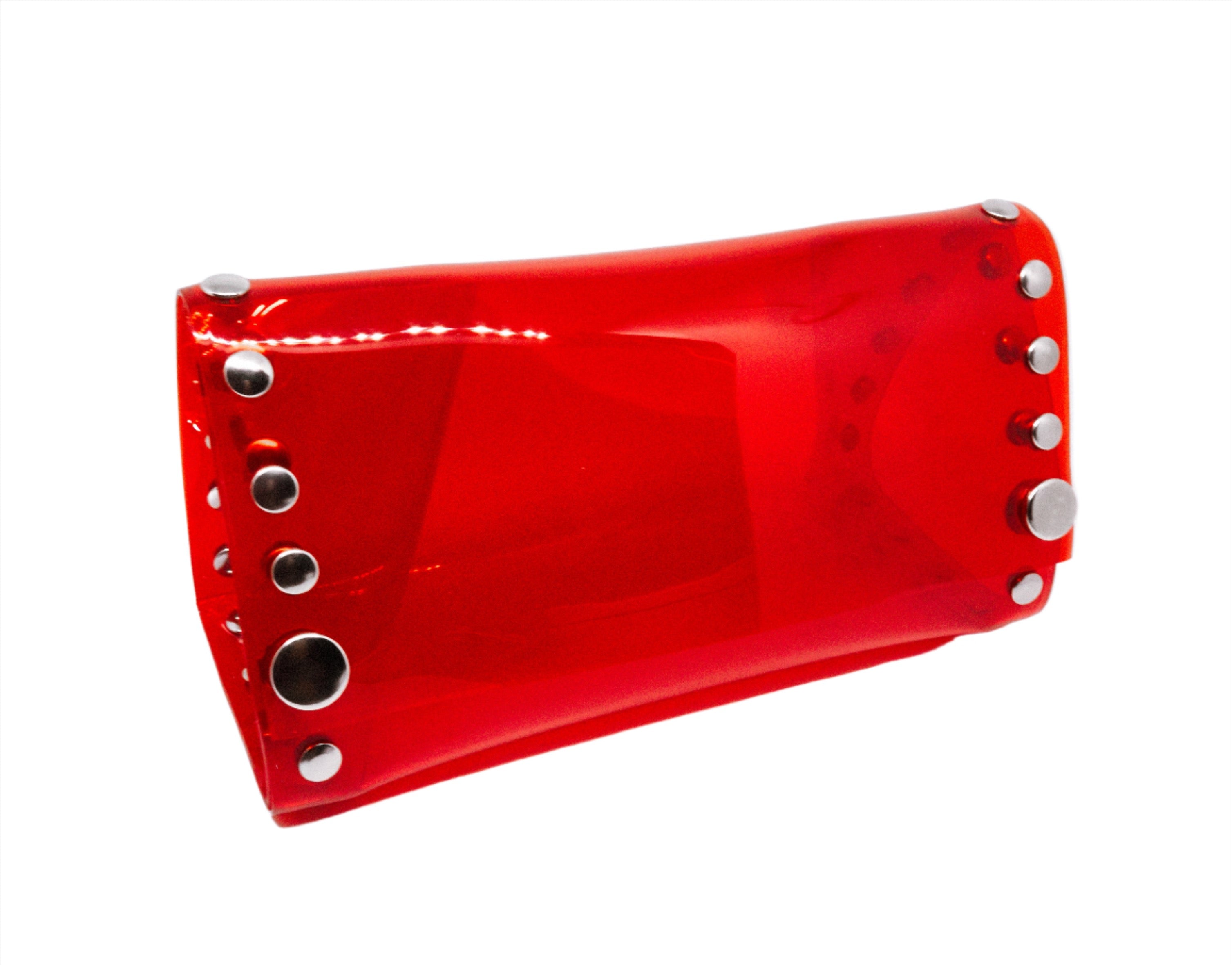 Jivomir Domoustchiev vegan vinyl pvc fashion wearable sculpture hand crafted to order only in East London Atelier independent luxury brand cuffs accessories