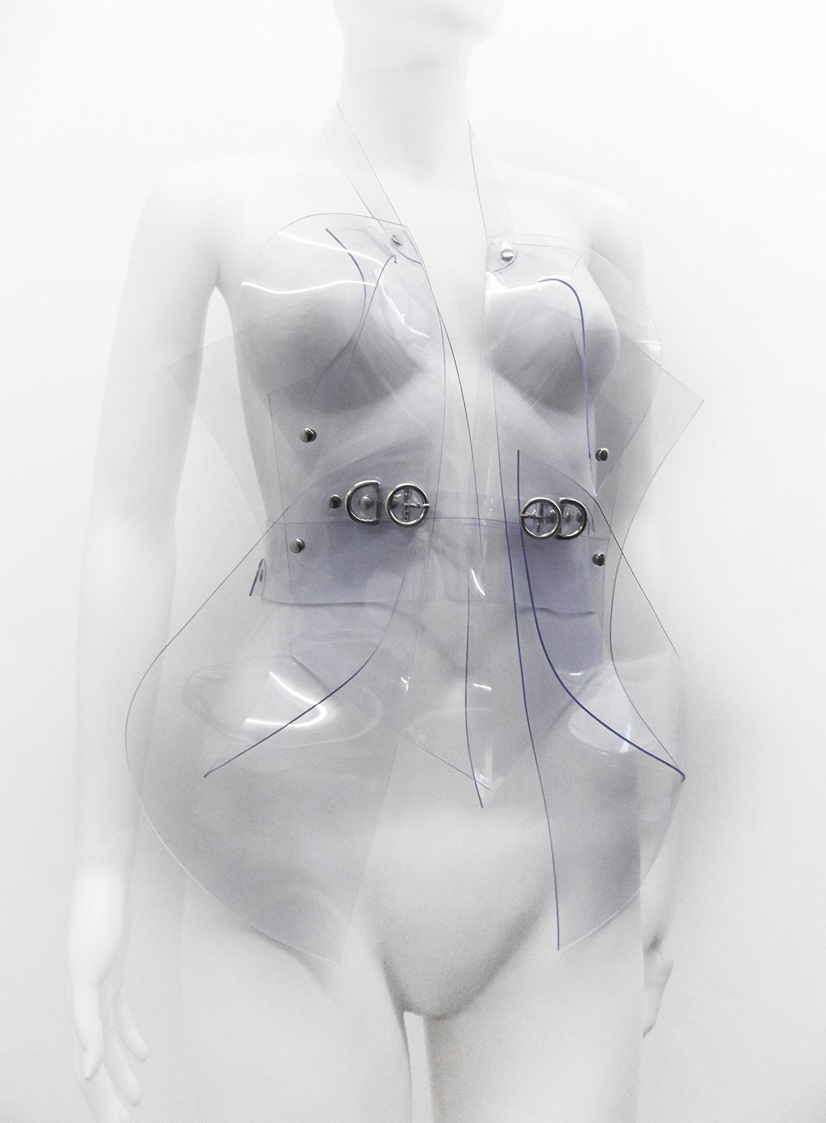 Jivomir Domoustchiev vegan vinyl sculpture harness hand crafted luxury must have love clear transparent