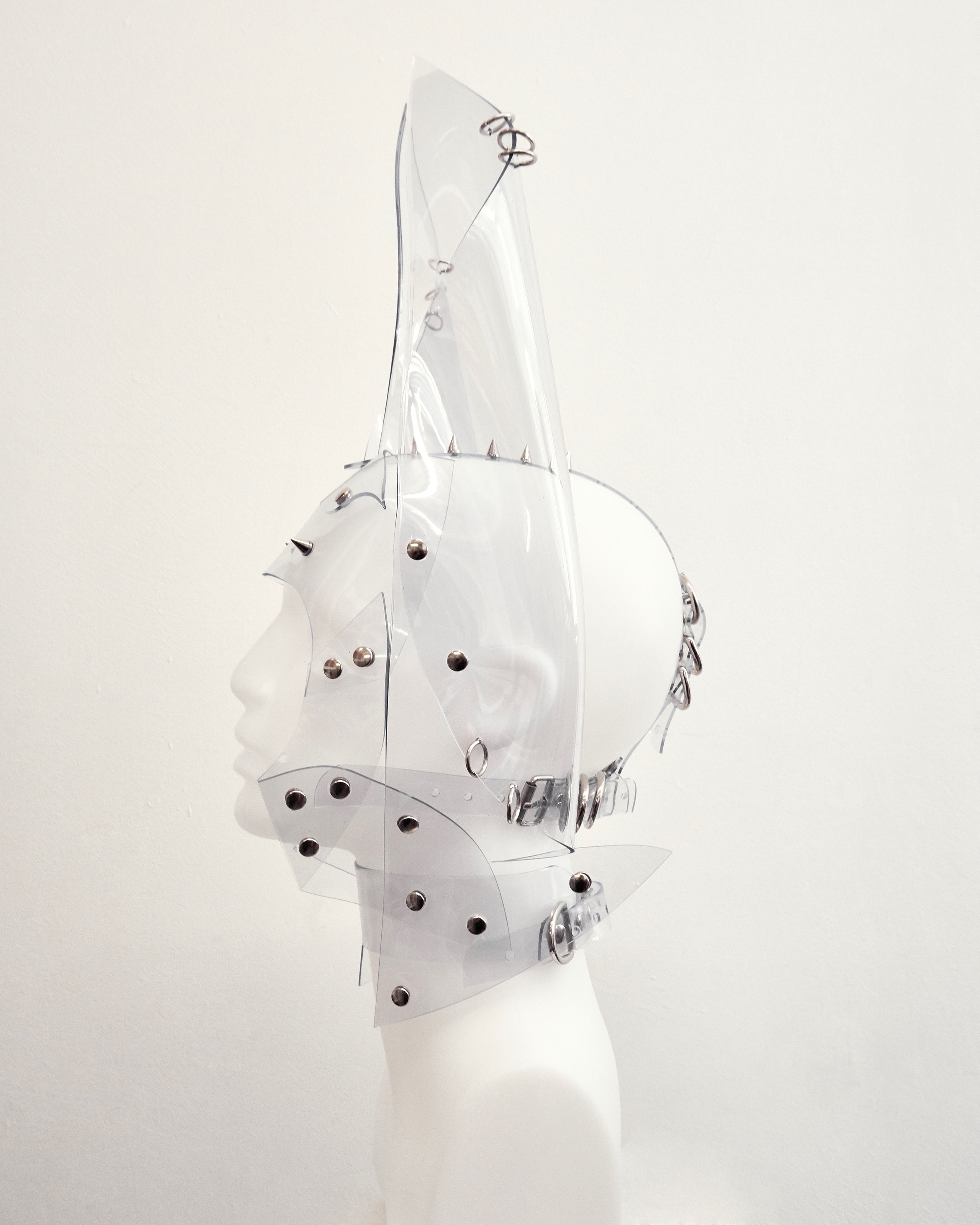 Vegan vinyl spirit animal studded kink role-play anime headpiece mask carnival rabbit cat eagle wolf dog ring Jivomir Domoustchiev