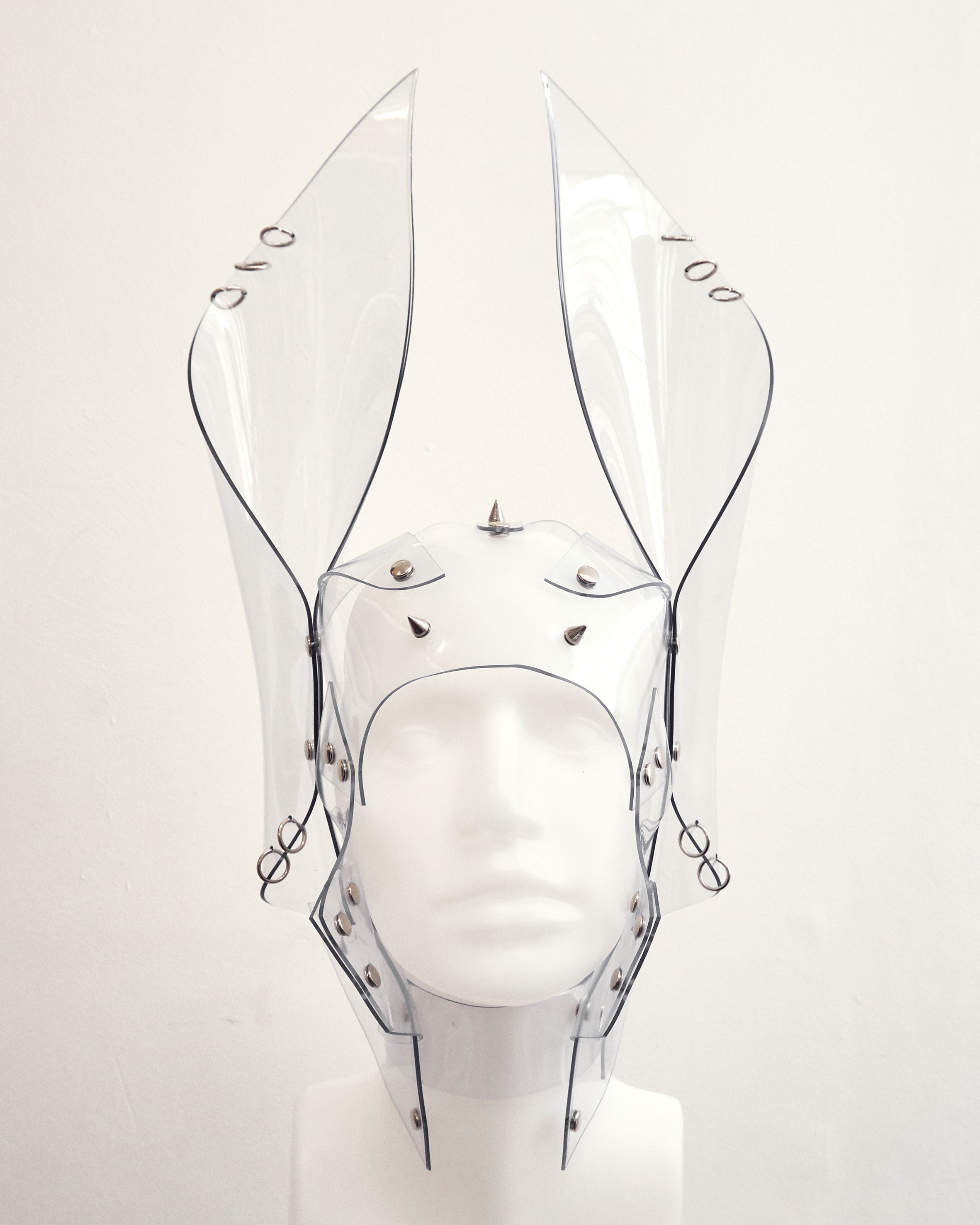 Vegan vinyl spirit animal studded kink role-play anime headpiece mask carnival rabbit cat eagle wolf dog ring Jivomir Domoustchiev