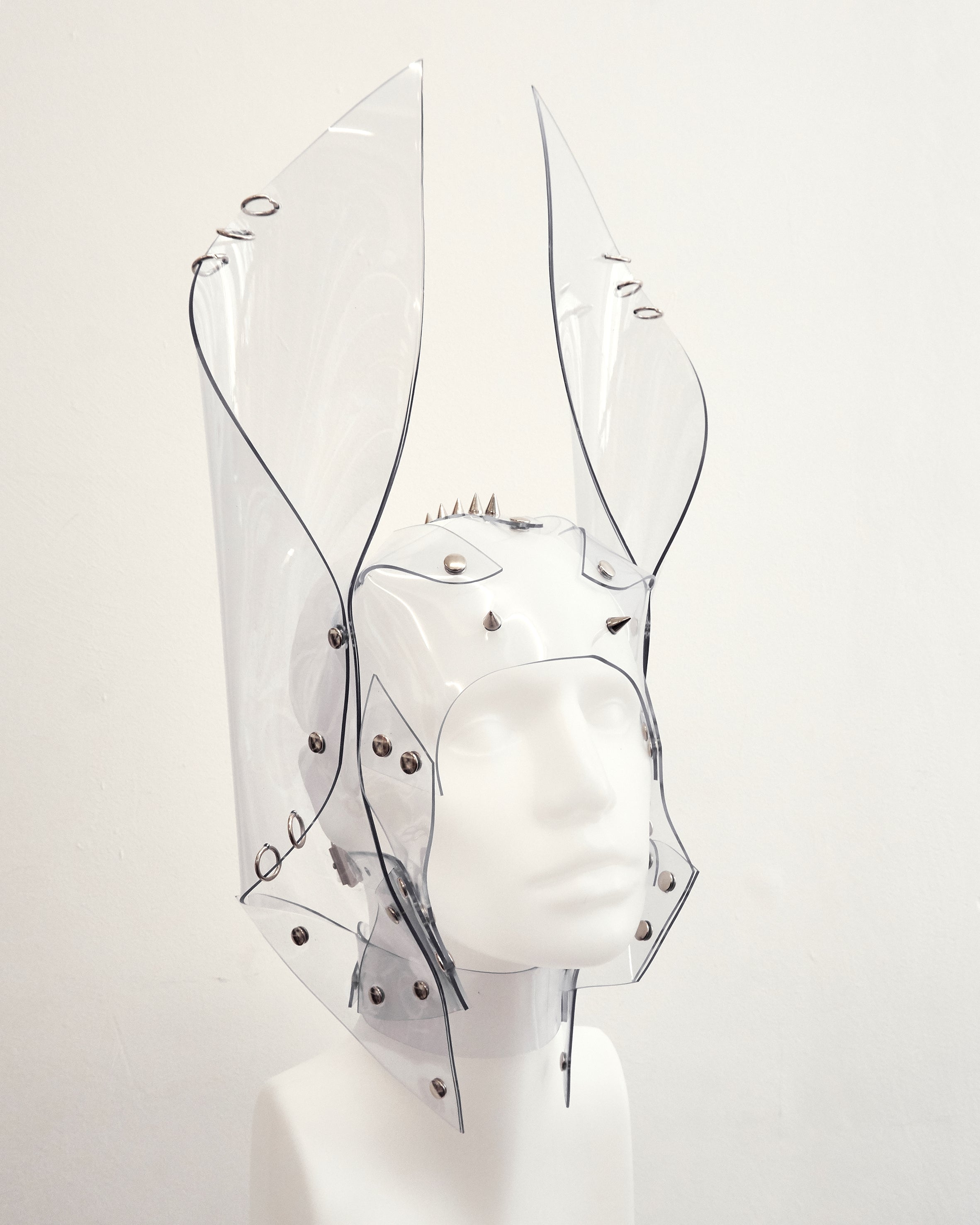 Vegan vinyl spirit animal studded kink role-play anime headpiece mask carnival rabbit cat eagle wolf dog ring Jivomir Domoustchiev