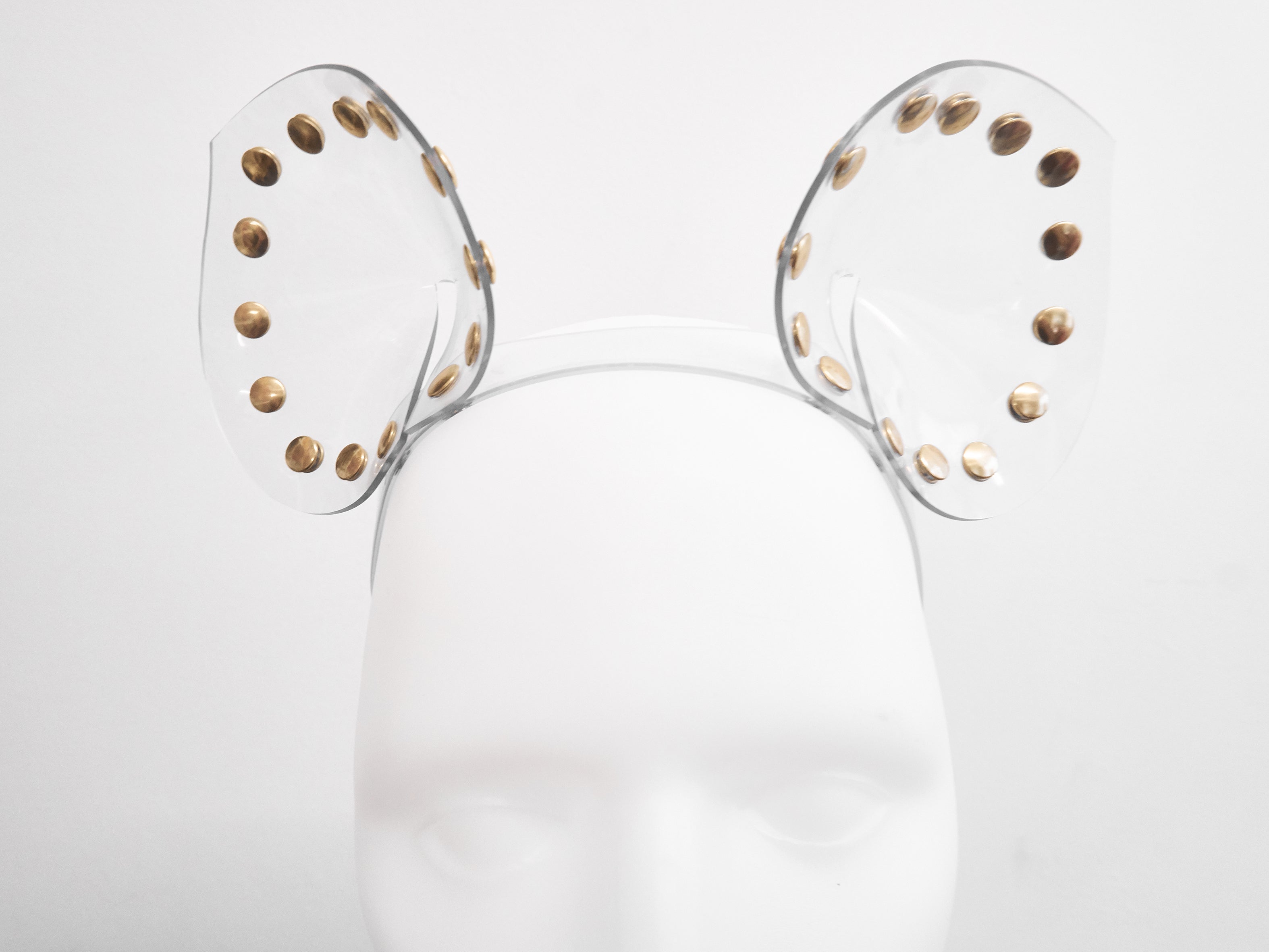 Jivomir Domoustchiev vegan vinyl pvc fashion wearable sculpture hand crafted to order only in East London Atelier independent luxury brand cuffs accessories headband giant  rave dance club cosplay dress must've