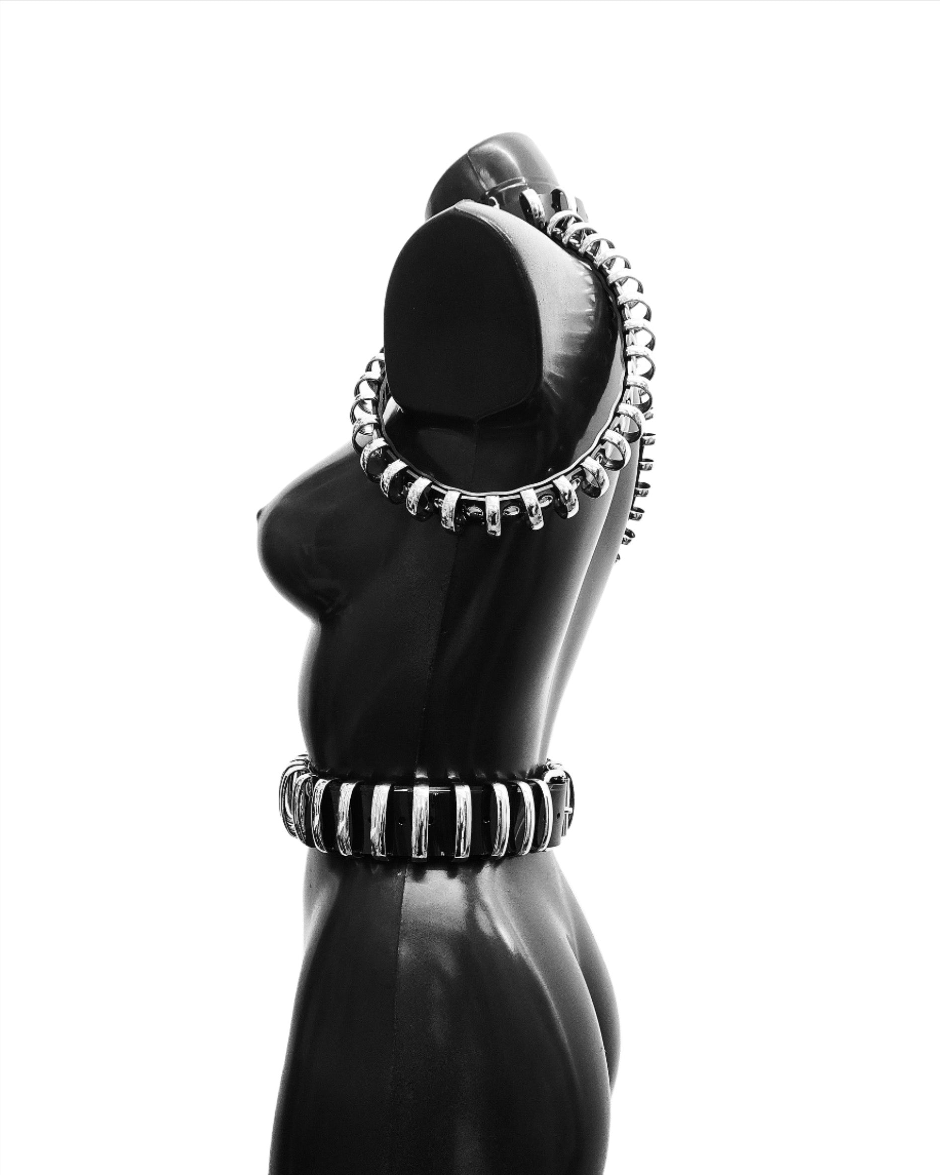 Jivomir Domoustchiev CrAzY Harness ❤️ vegan vinyl luxury fashion kink