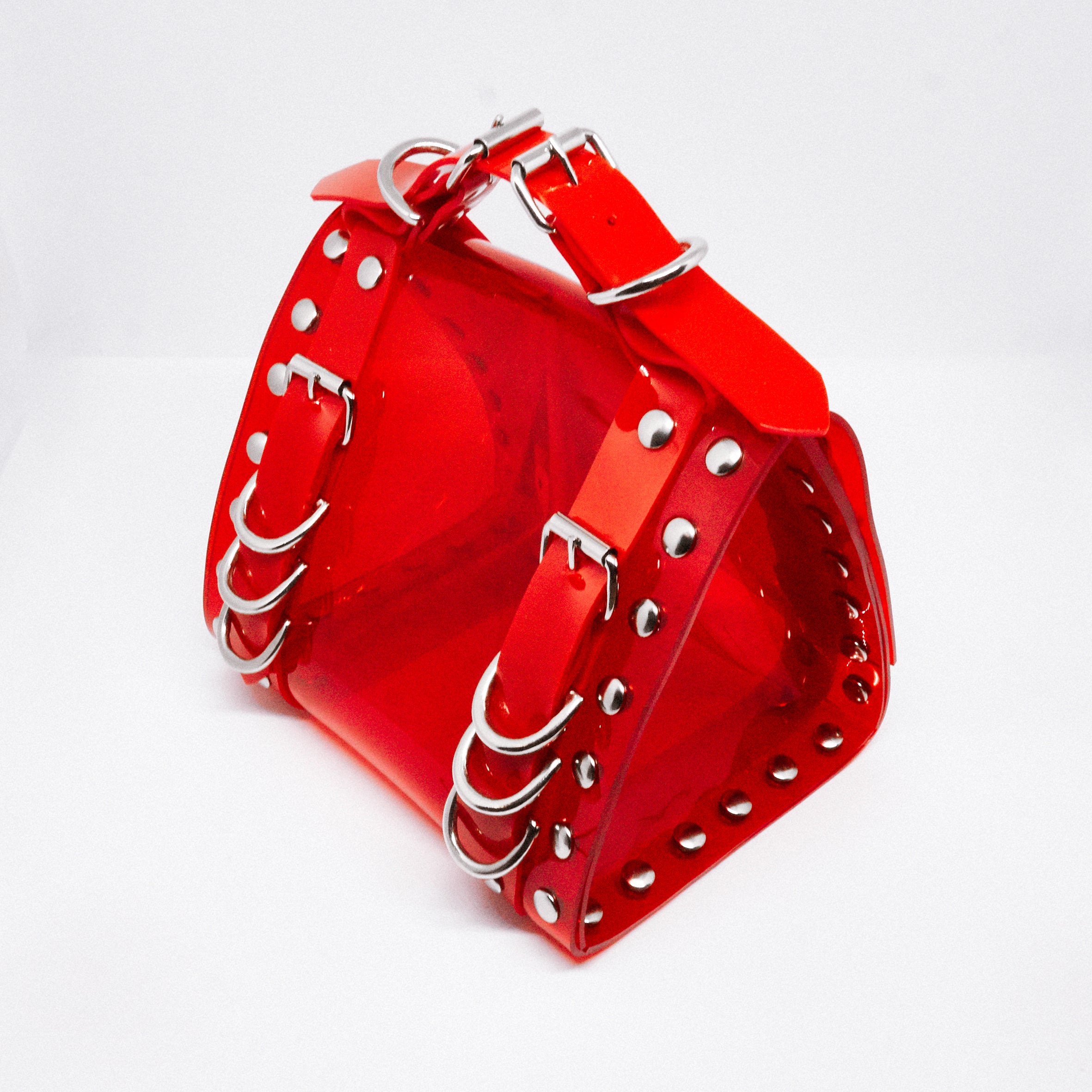 Jivomir Domoustchiev vegan vinyl pvc fashion wearable sculpture hand crafted to order only in East London Atelier independent luxury brand vegan fashion purse hand bag