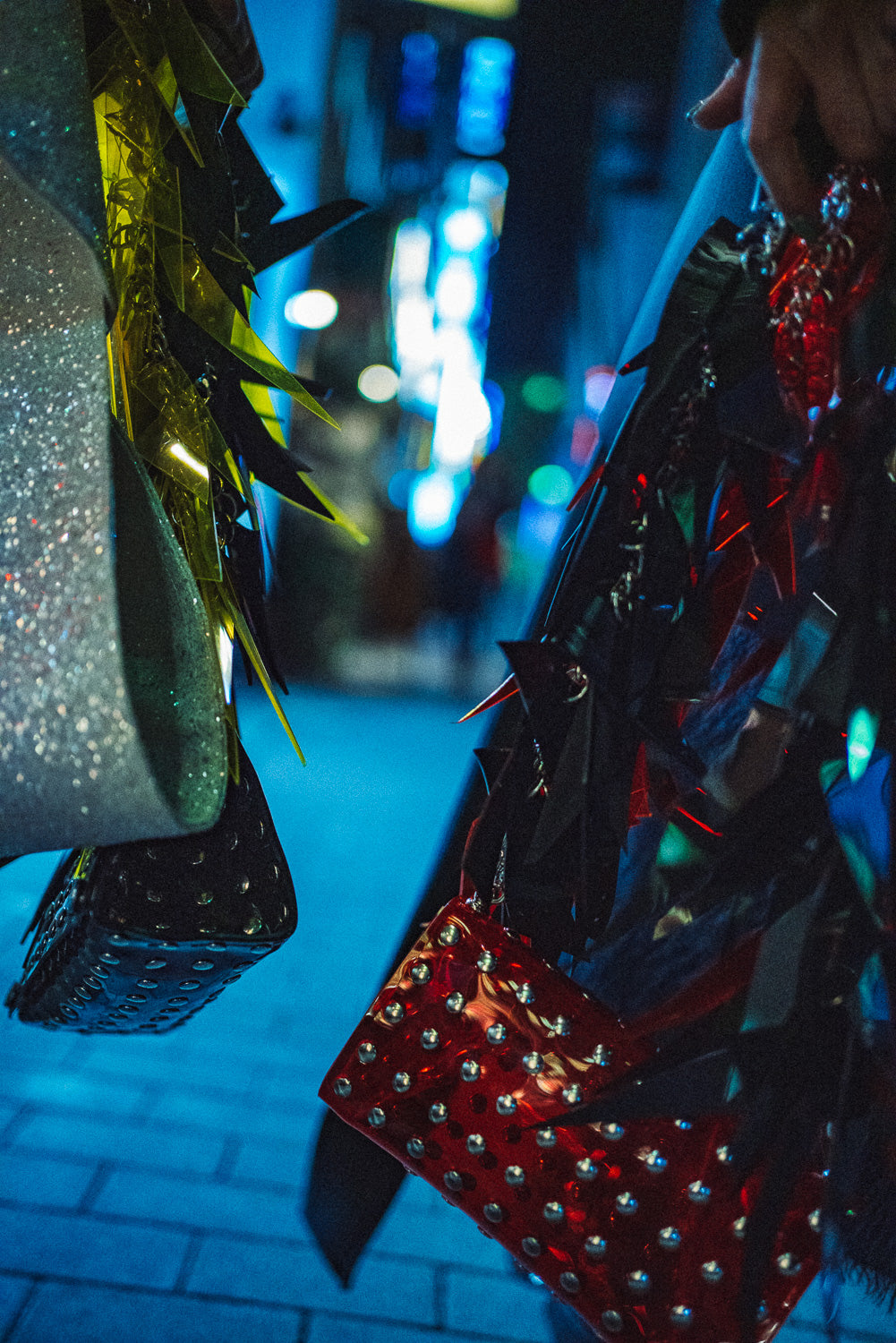 Jivomir Domoustchiev vegan vinyl pvc fashion wearable sculpture hand crafted to order only in East London Atelier independent luxury brand cuffs accessories