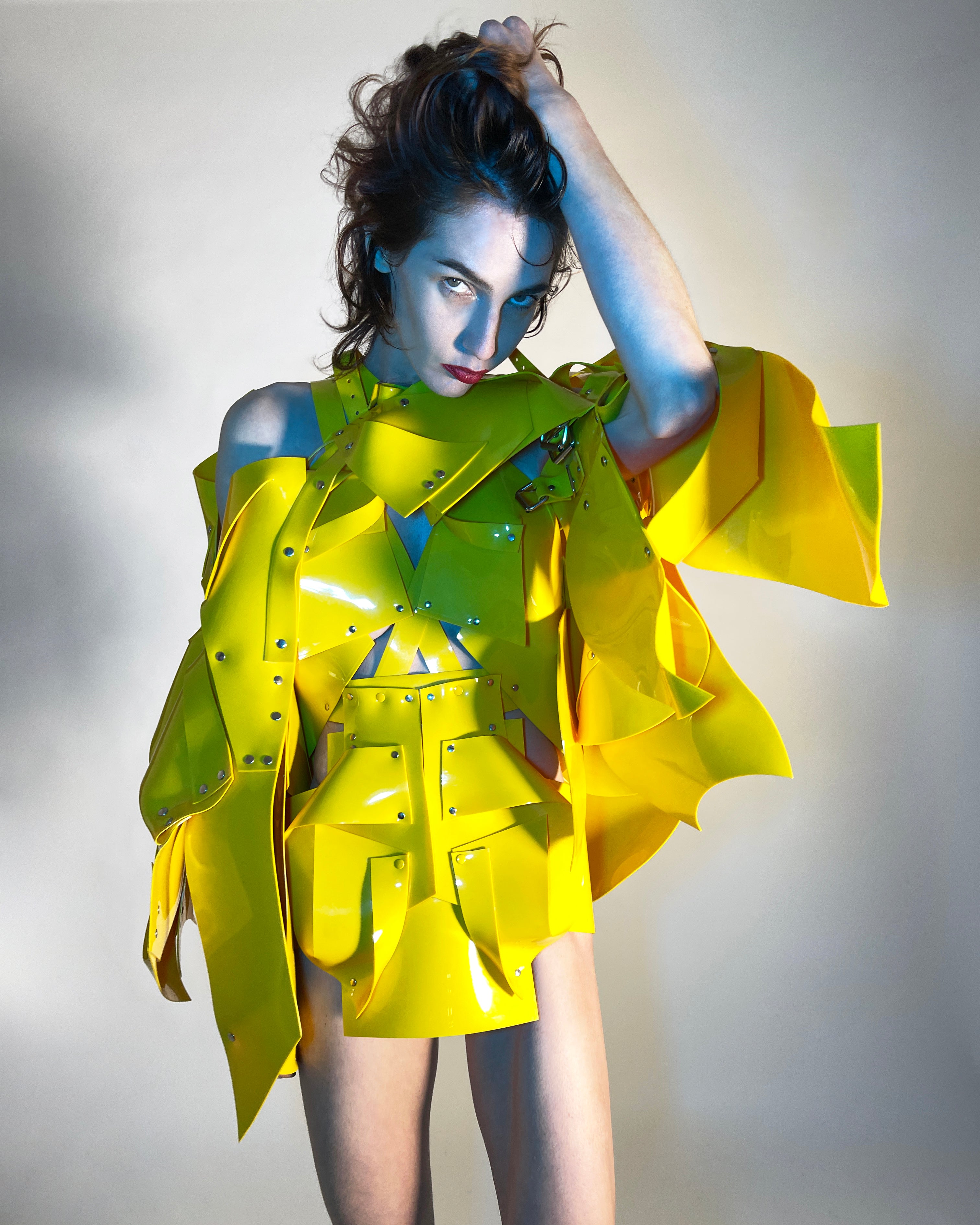 Jivomir Domoustchiev full body armour samurai woman cosplay future robot superhero love vegan sculpture design collectible art